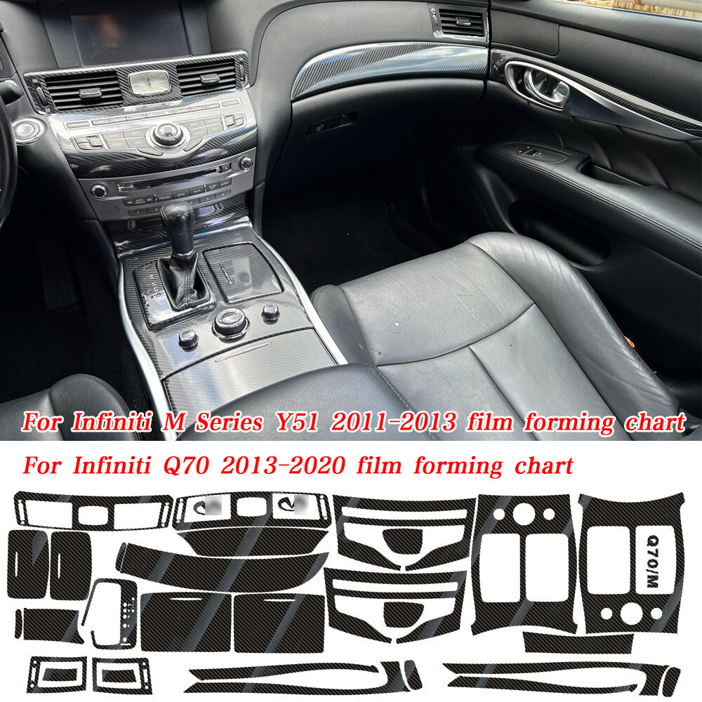 For Infiniti M56 M37 Q70 5D Carbon Fiber black Pattern Interior DIY Trim Decals