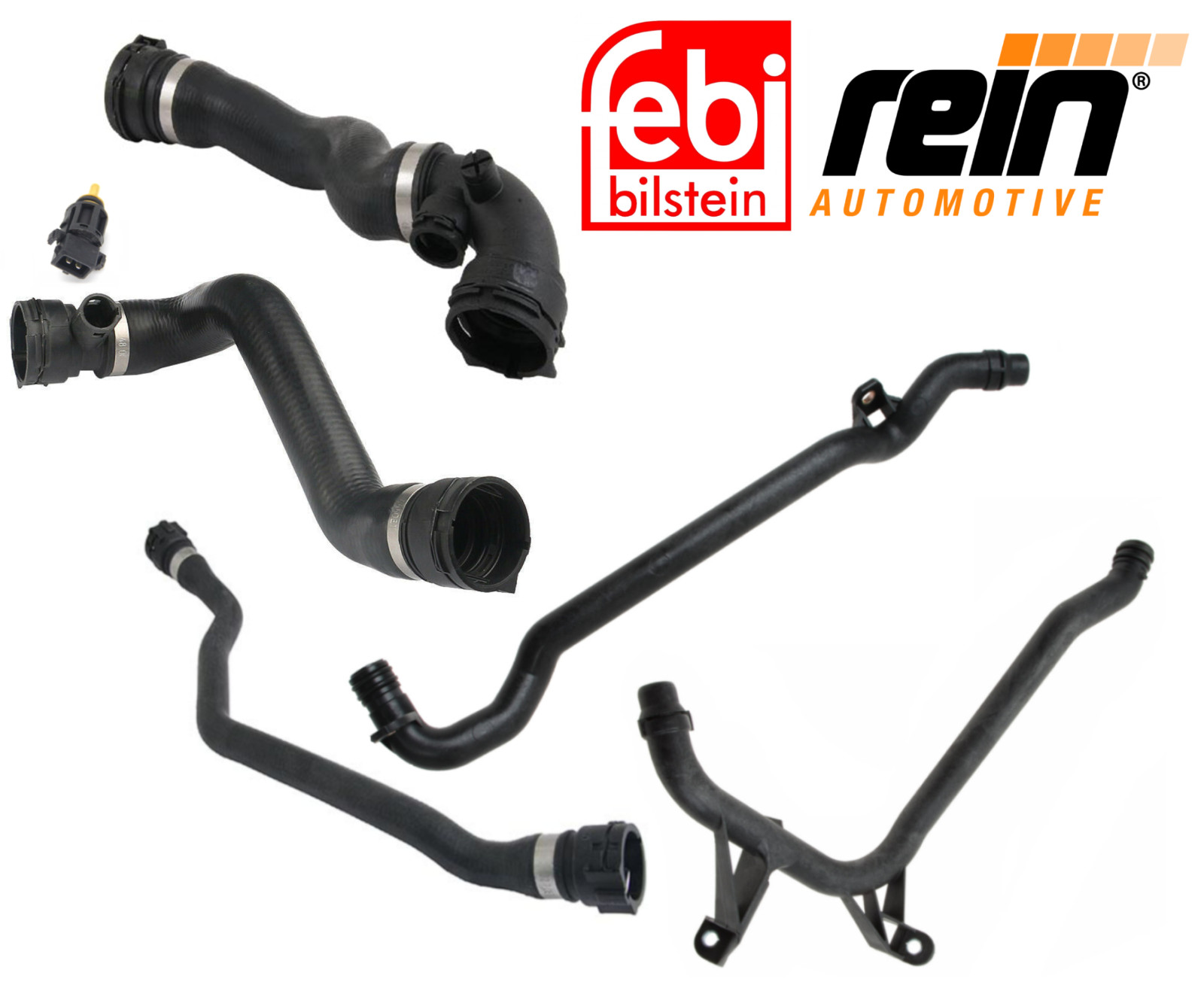 Radiator Hose Water Hose Pipe Sensor Kit 6pcs Original Febi Rein for BMW E46