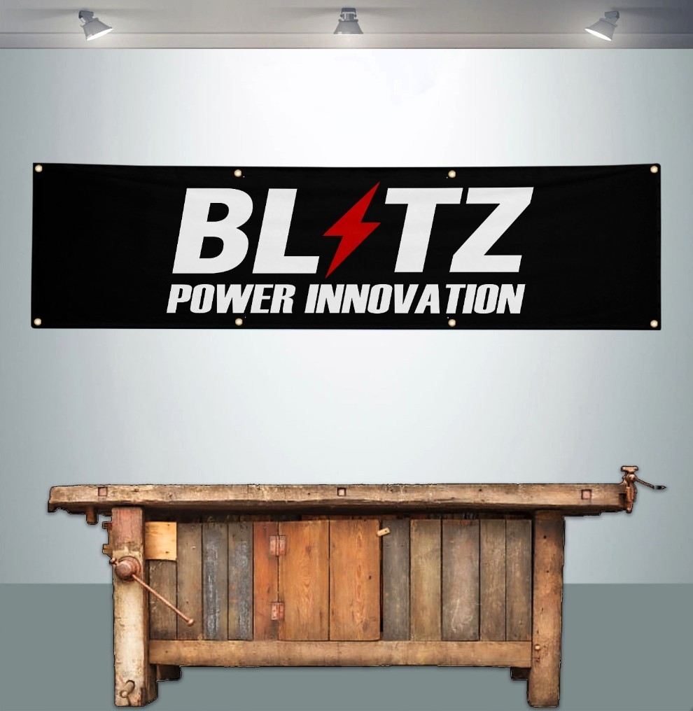 BLITZ POWER INNOVATION 2\' X 8\' BANNER FLAG NISSAN DATSUN