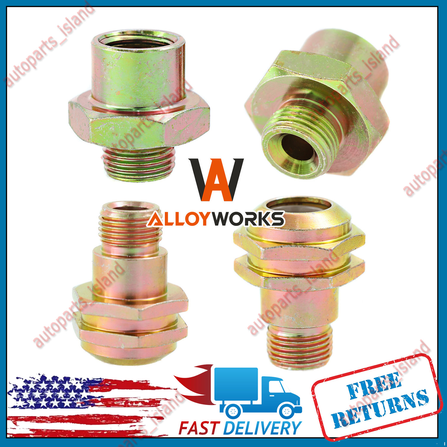 4PCS 5/8-18UNF Transmission Oil Cooler Connector Fits For Aluminum Radiator New 4PCS 5/8-18UNF Transmission Oil Cooler Connector Fits For Aluminum Radiator New