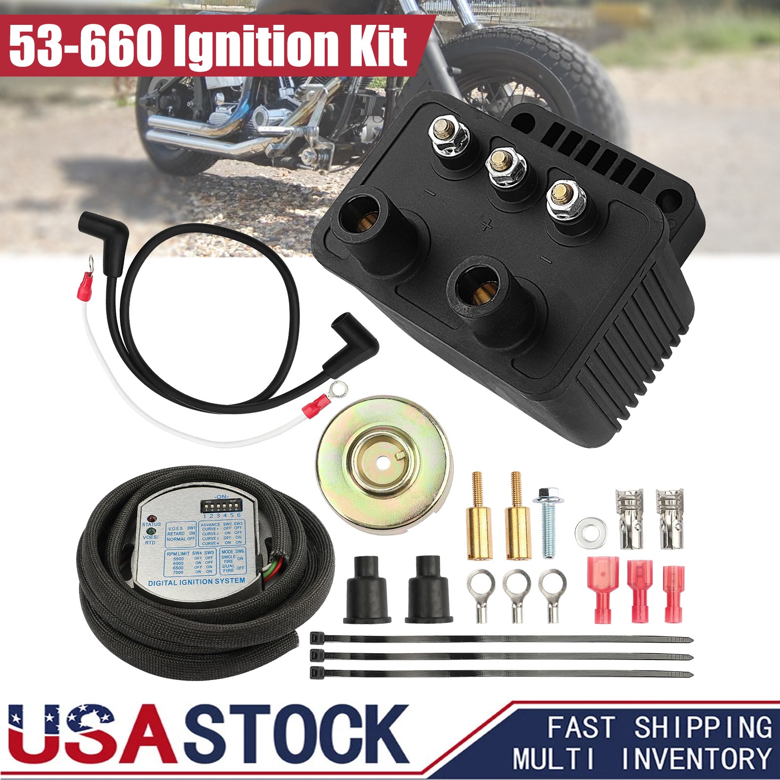 53-660 Ultima Single Fire Programmable Ignition Kit For Harley Big Twin Evo XL 53-660 Ultima Single Fire Programmable Ignition Kit For Harley Big Twin Evo XL