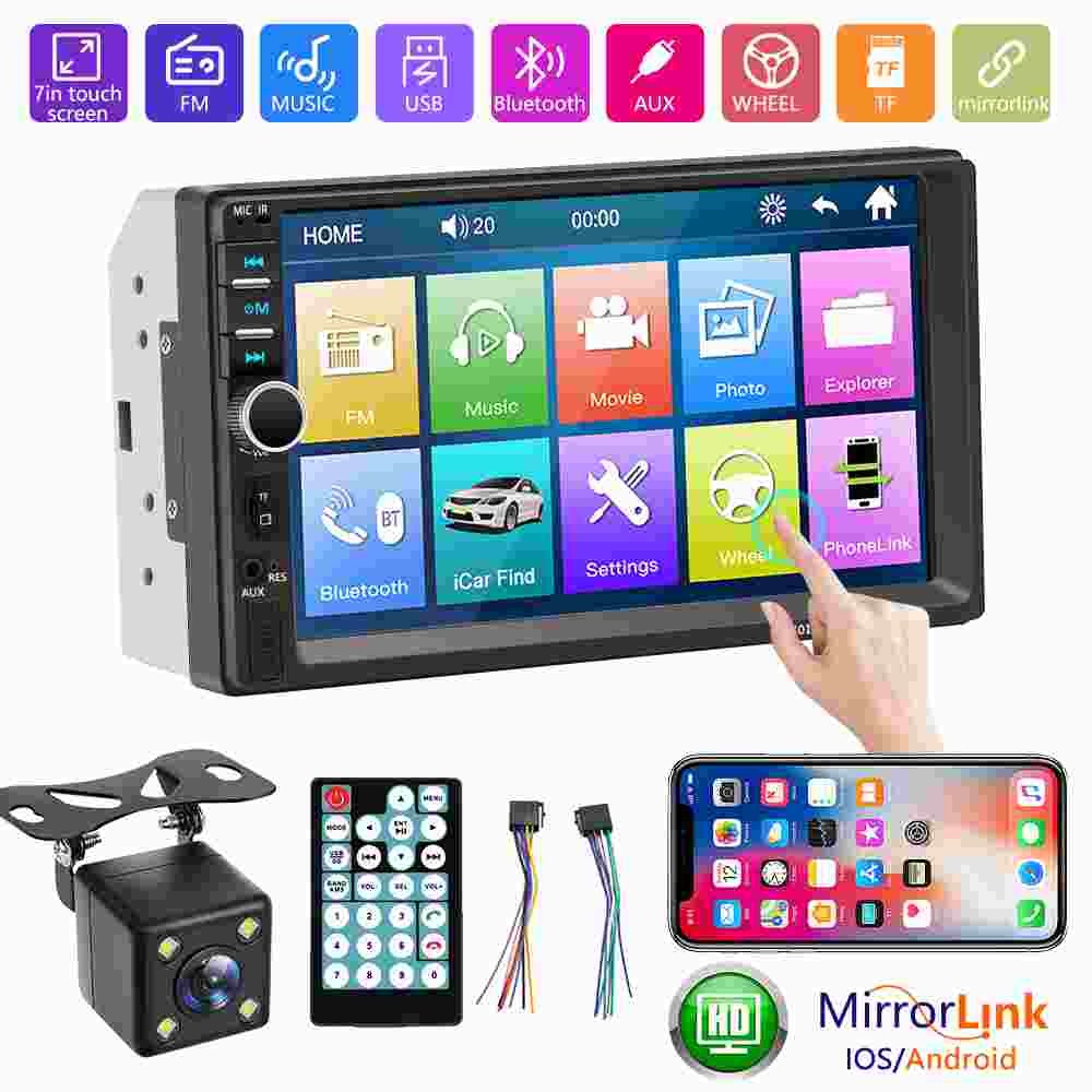 Radio Estereo De Pantalla Para Coche Carro 7 in Pantalla Tactil 1 Din Bluetooth