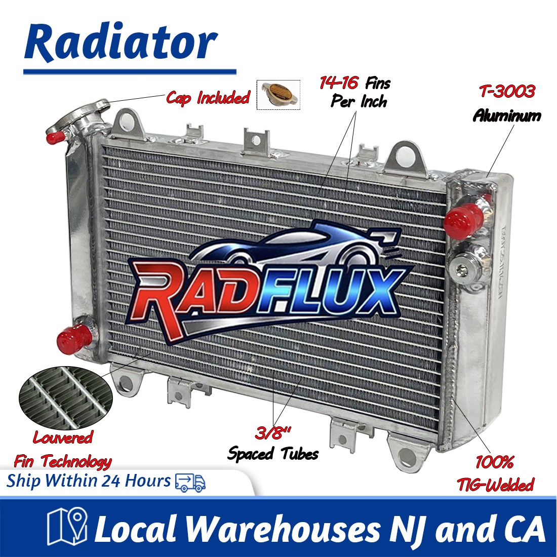 For 1993-2000 Kawasaki Mule 2500 2510 2520 KAF620A KAF620C Radiator #39061-1270
