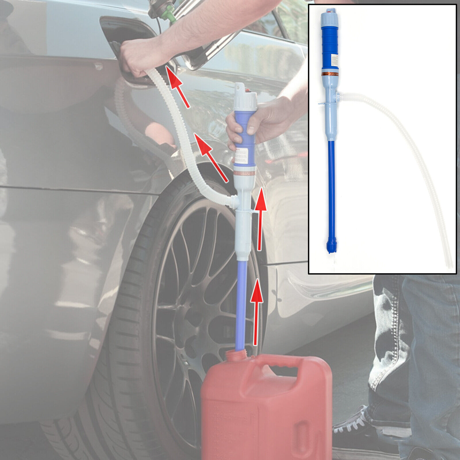 1× Car Electric Syphon Oil Pump Handheld Portable Fuel Oil Liquid Fluid Transfer