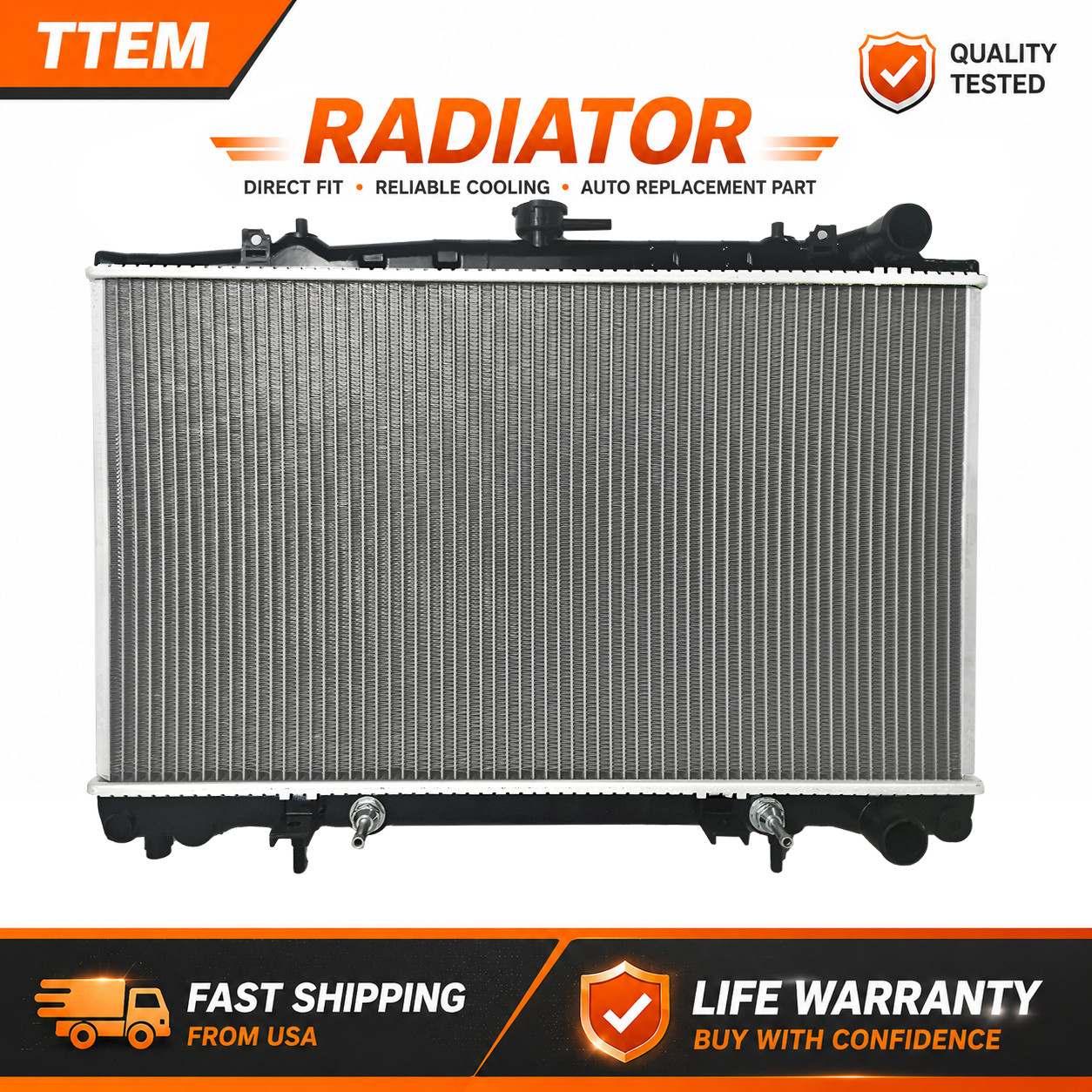 Fit 91-94 Nissan 240SX 2.4L OE Style Full Aluminum Replacement Radiator DPI 1276