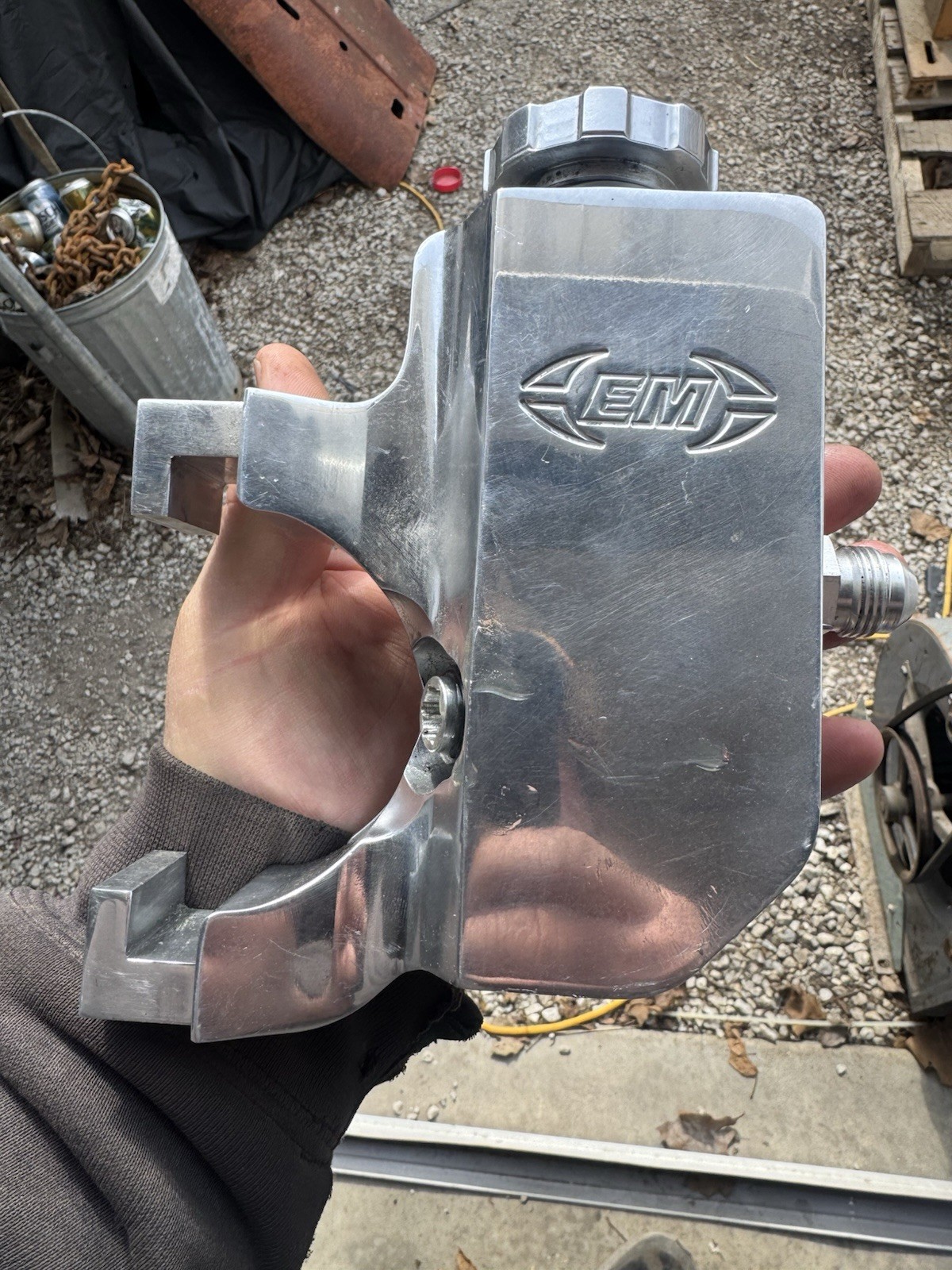 Eddie Motorsports Bolt-On Power Steering Tank Billet Aluminum Nice Condition