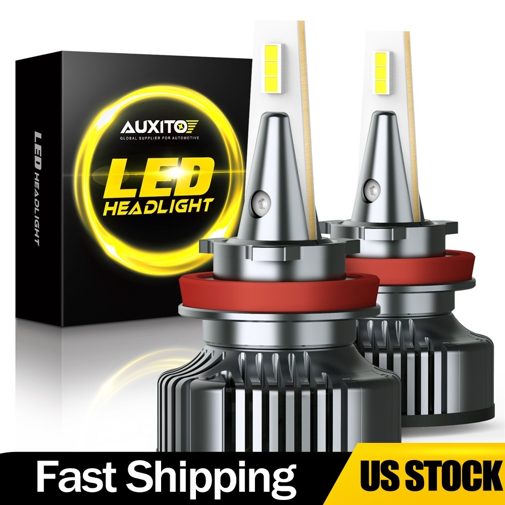 2/4X AUXITO H8/H11/H16 LED Headlight Bulbs Low Beam 6500K White Canbus Ready