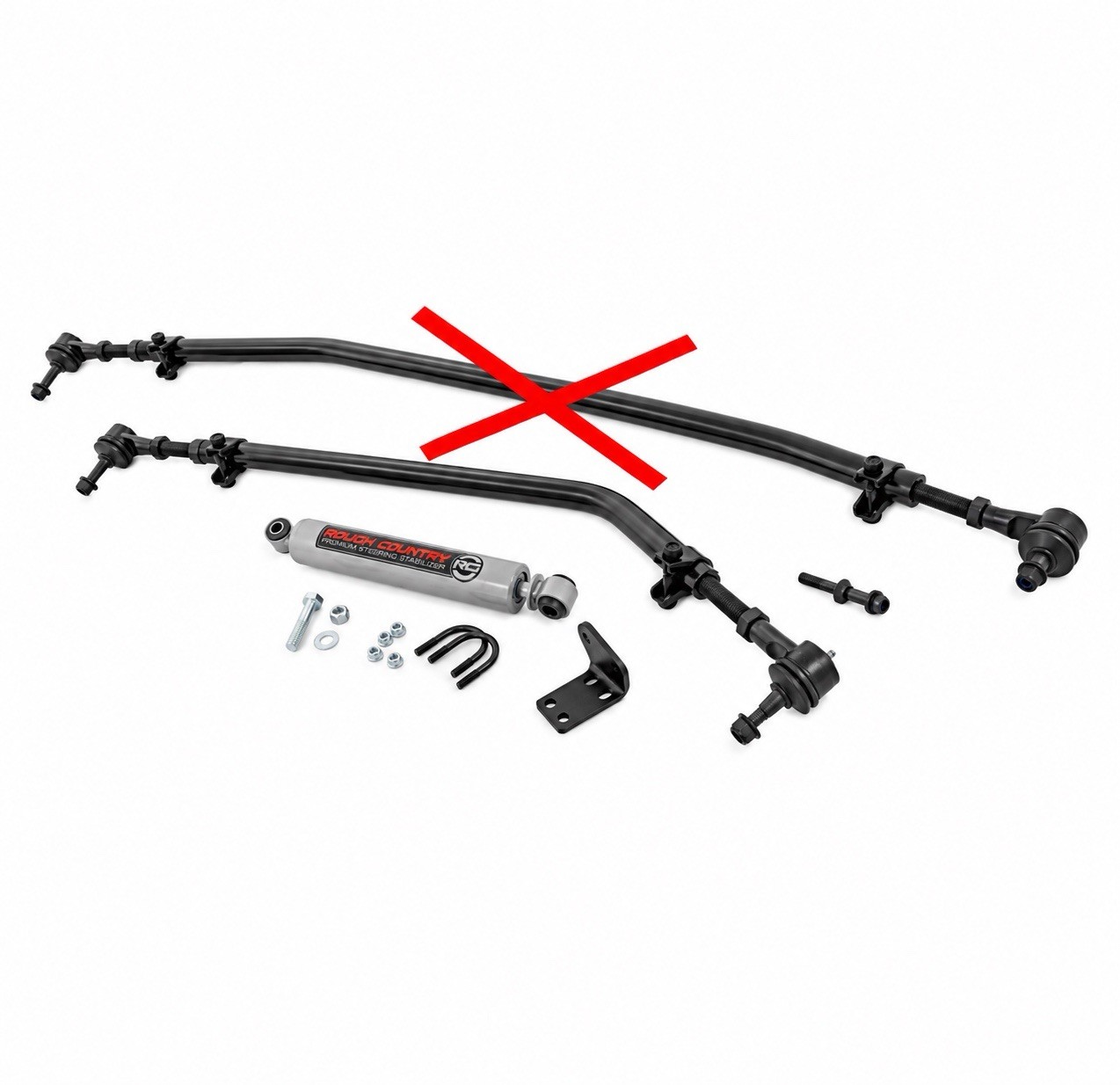 Rough Country HD Steering Kit w/Stabilizer for Jeep Wrangler JL/JT - 10663