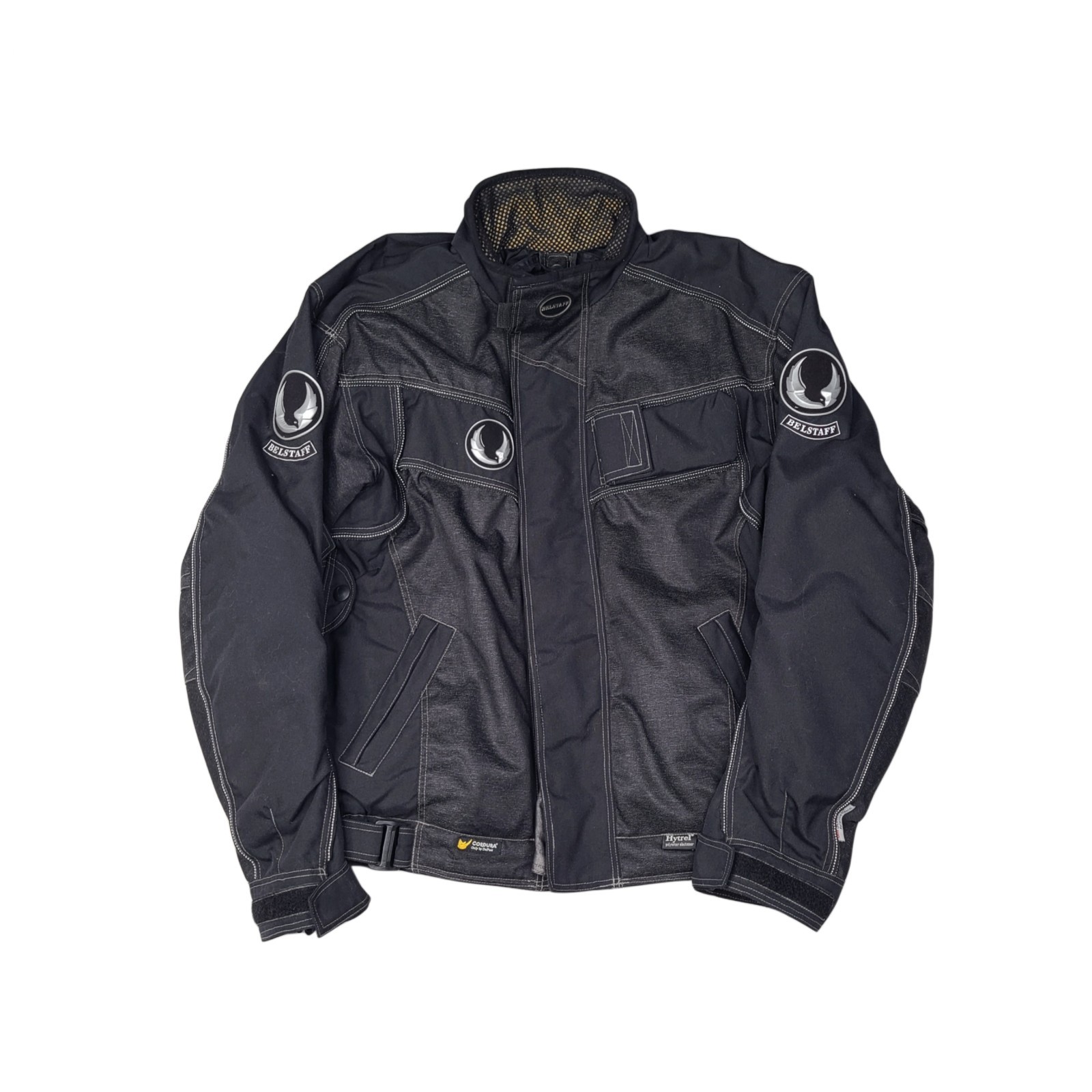 Belstaff Motorcycle Jacket Motorbike DuPont Hytrel Cordura Grey Black Men's M