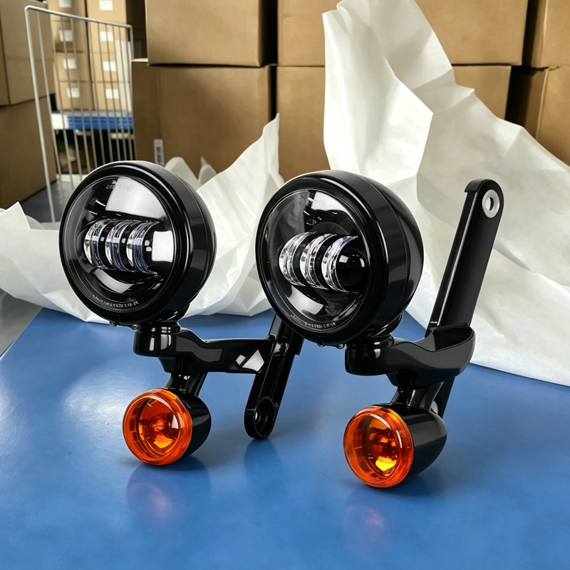 2X LED Spot Fog Light Turn Signal Assembly Fit For Harley Street Glide 1994-2023