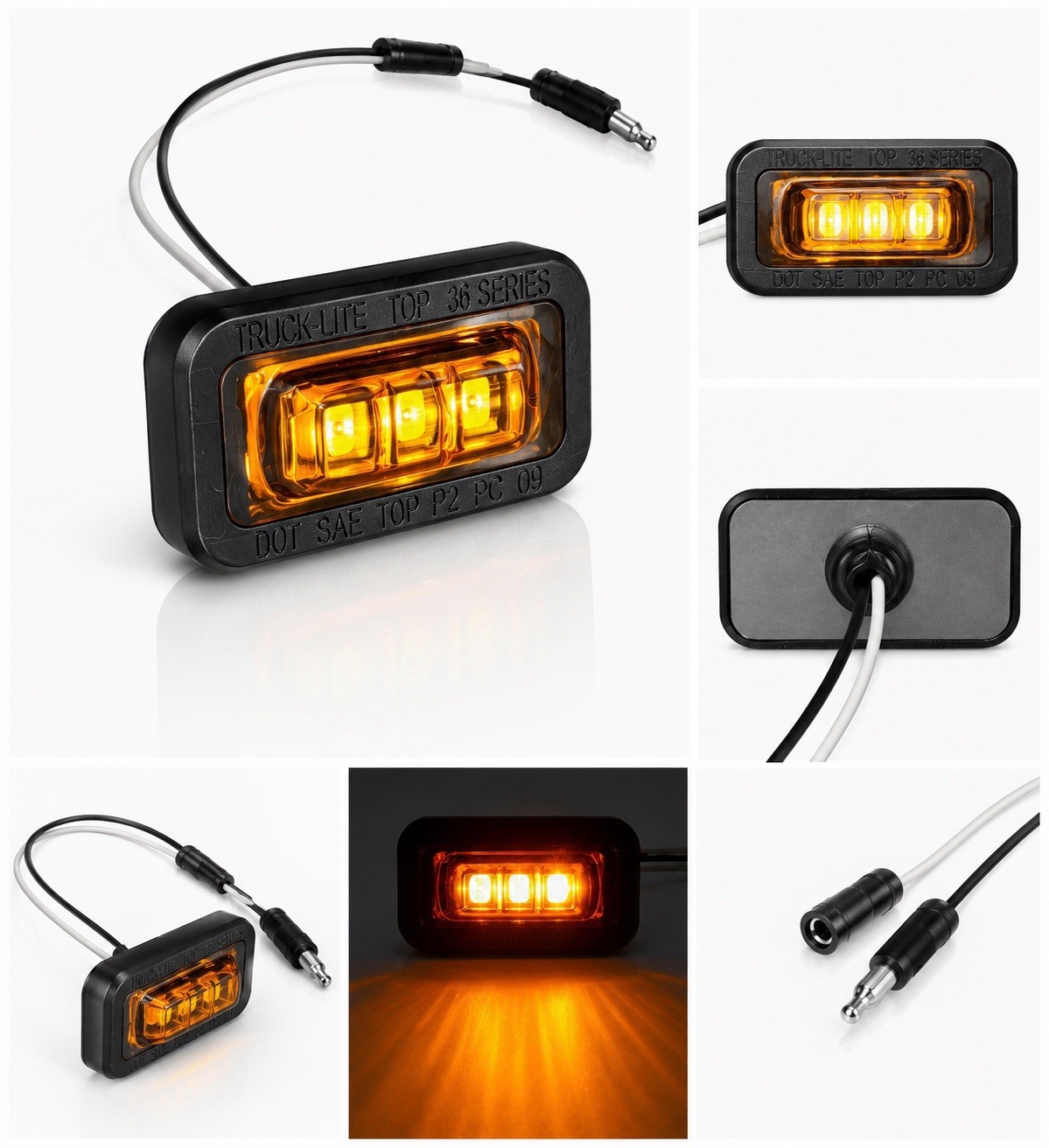 Truck-Lite 36115Y 36 Series Yellow LED Marker Clearance Lamp Flex-Lite Rear Exit