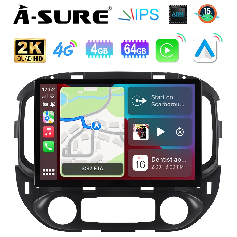 Tesla Style 13.1 Android 15 4+64G CarPlay Radio For Chevrolet Colorado 2015-2020