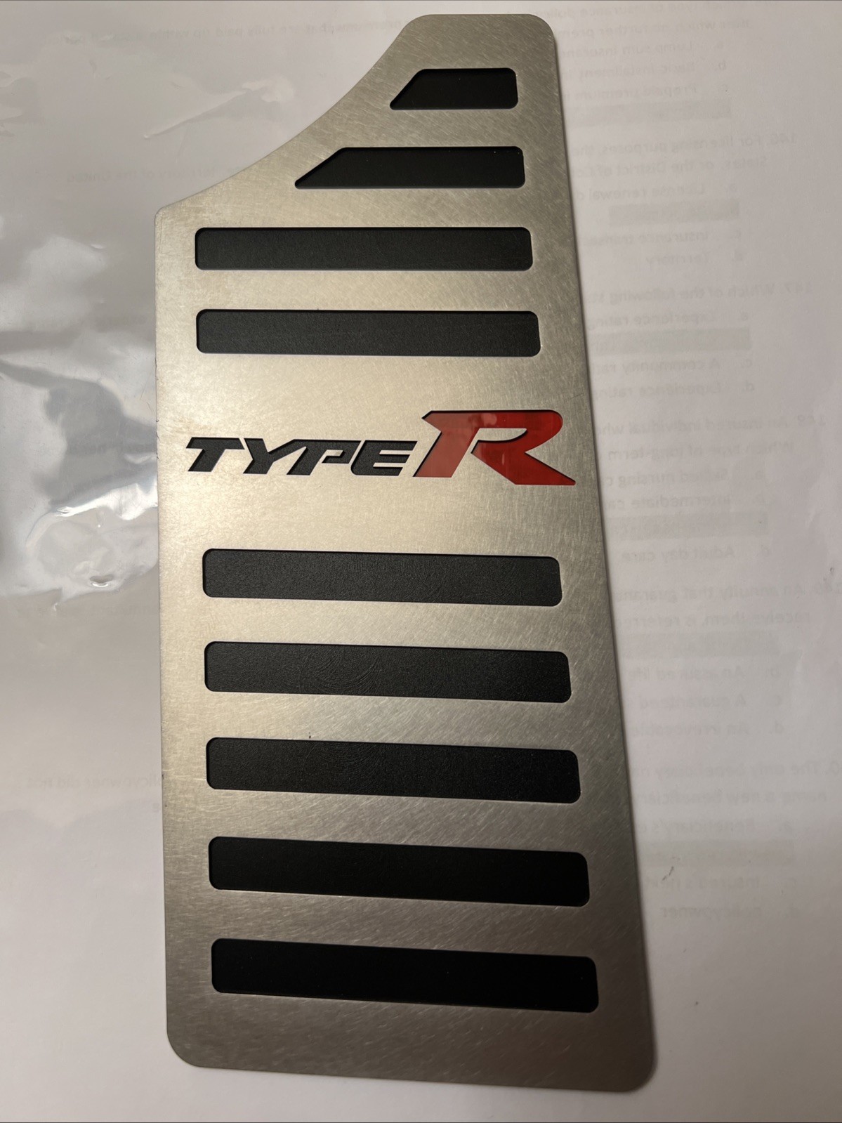 Honda Civic TYPE R  2023 2024, 2025 and 2026 FL-5 Dead Pedal+ Steel Pedal.