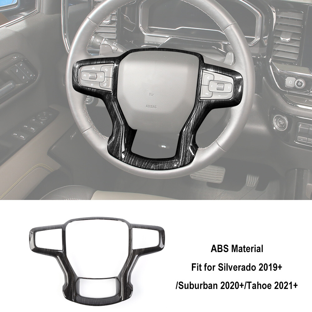 Black Wood Interior Steering Center Console Cover Trim For Chevy Silverado 2022+