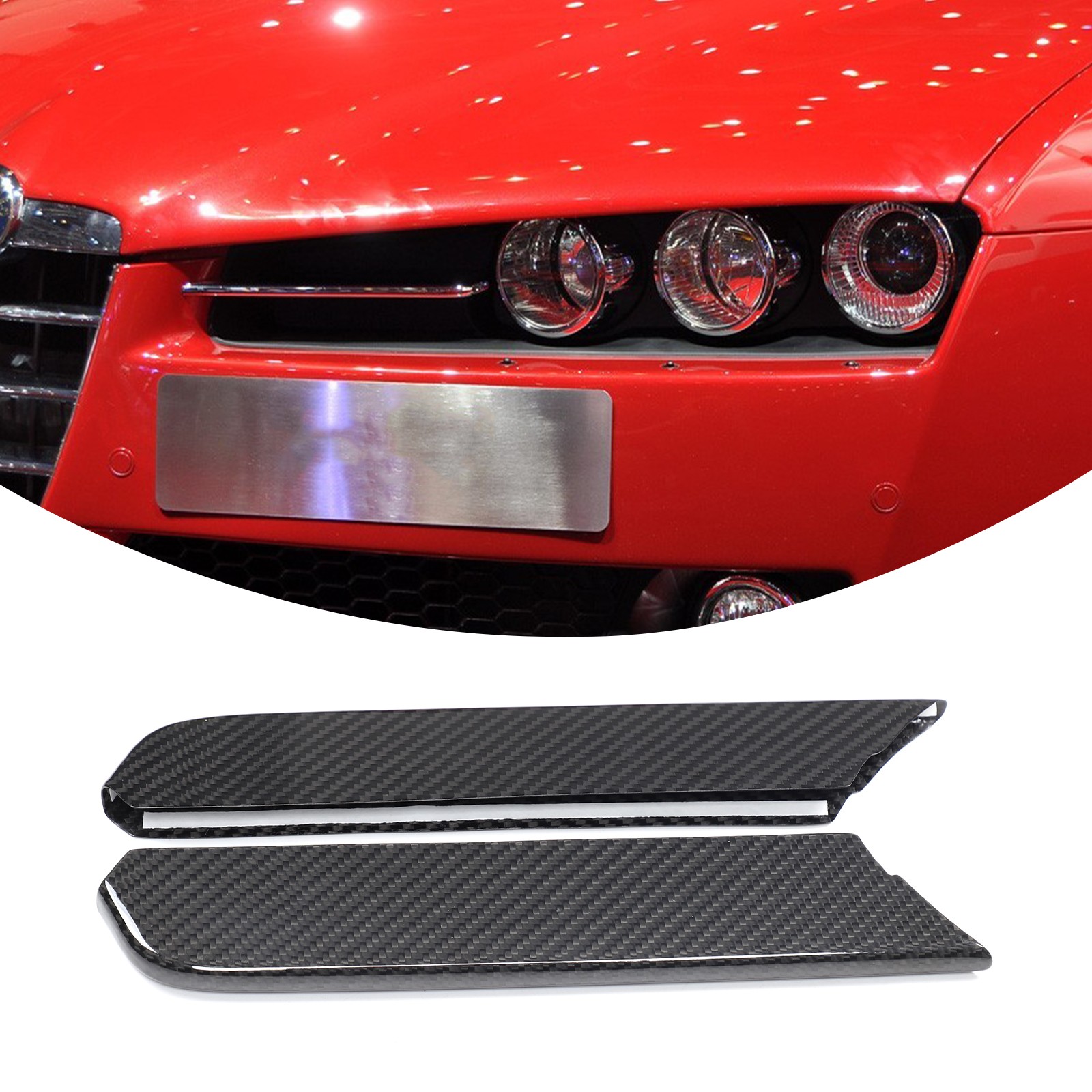 Dry Carbon Front Headlight Grille Trims For Alfa Romeo 159 Brera Spider 2004-11