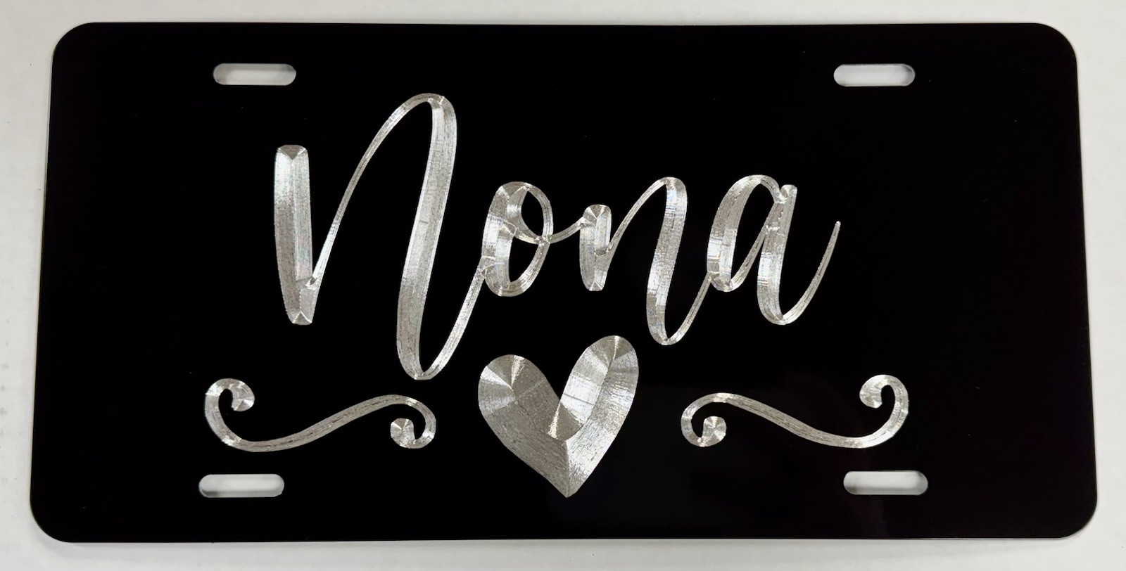 NONA Grandma Car Tag Diamond Etched Engraved Aluminum Metal License Plate Gift
