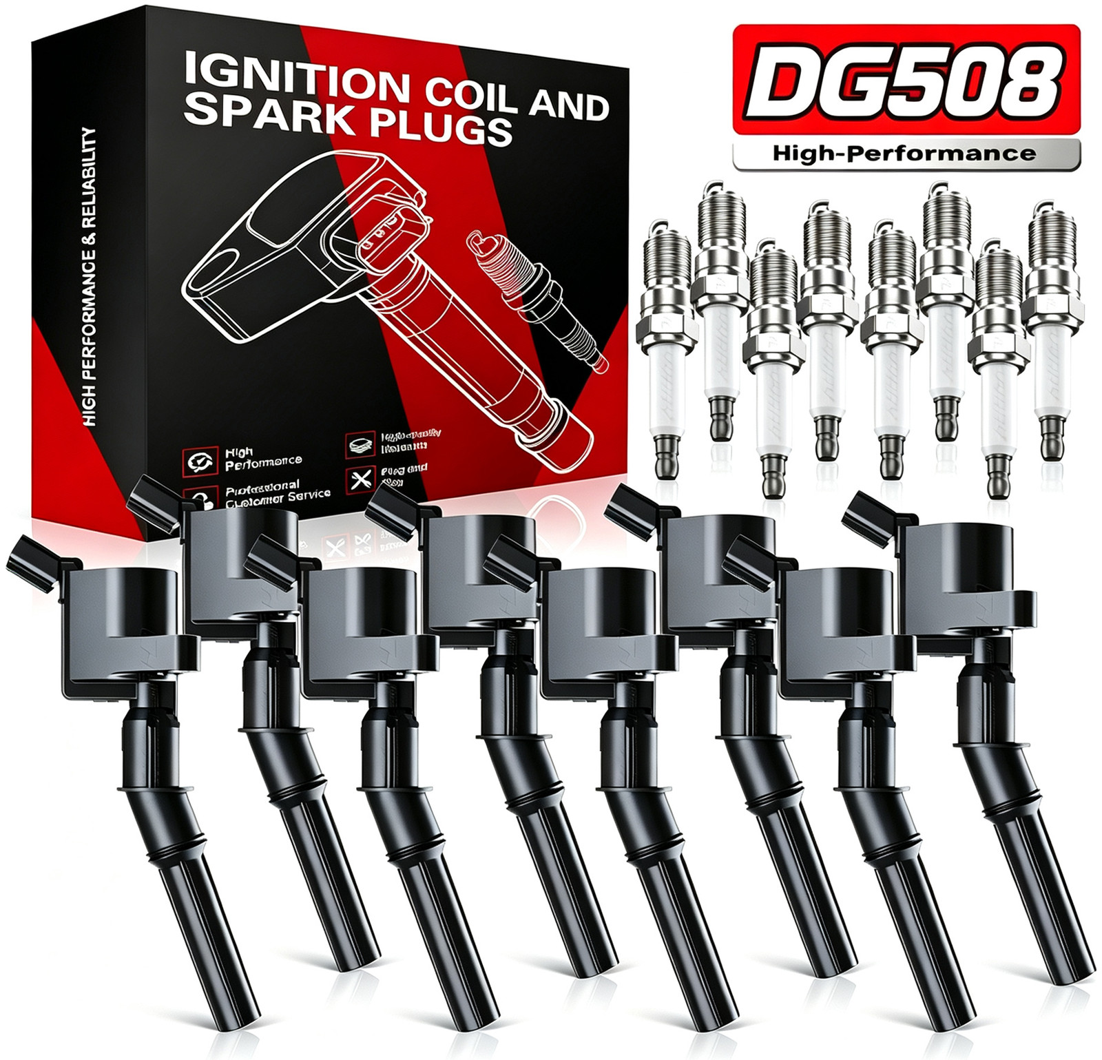 8X paquete de bobina de encendido y bujía de iridio para Ford F 150 4.6L 5.4L V8