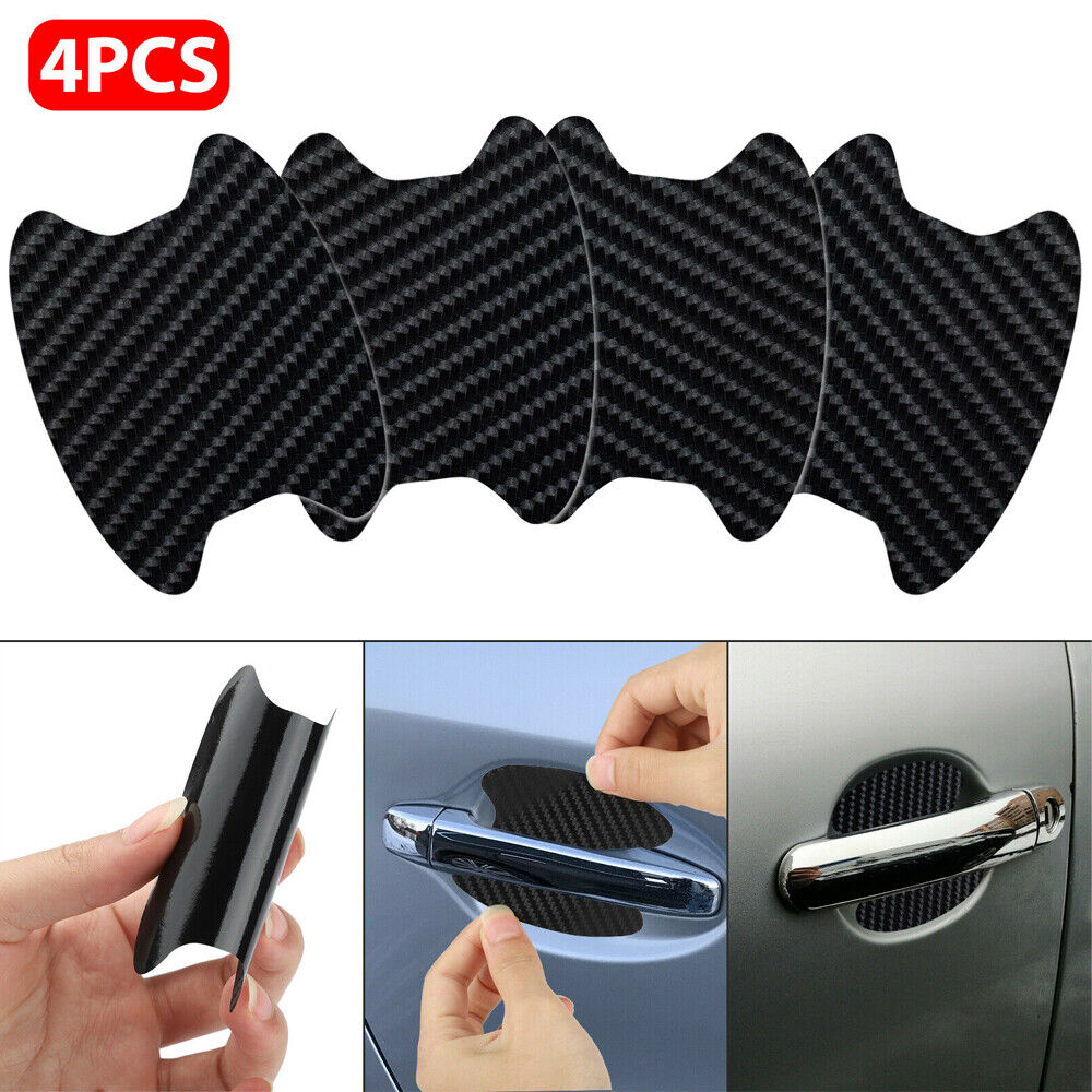4PC Car Door Handle Protector Film Anti-Scratch Sticker Carbon Fiber Accessories