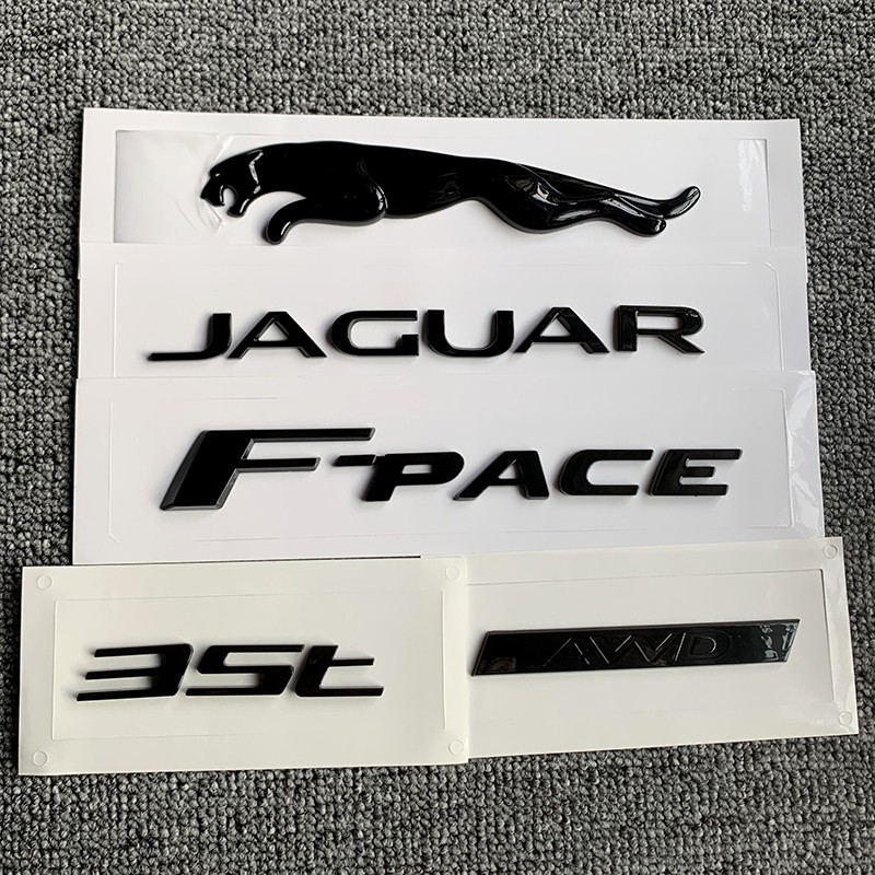Glossy Black Trunk Emblem Rear Badge Decal Fits Jaguar 2017+ F-Pace 35T AWD R S