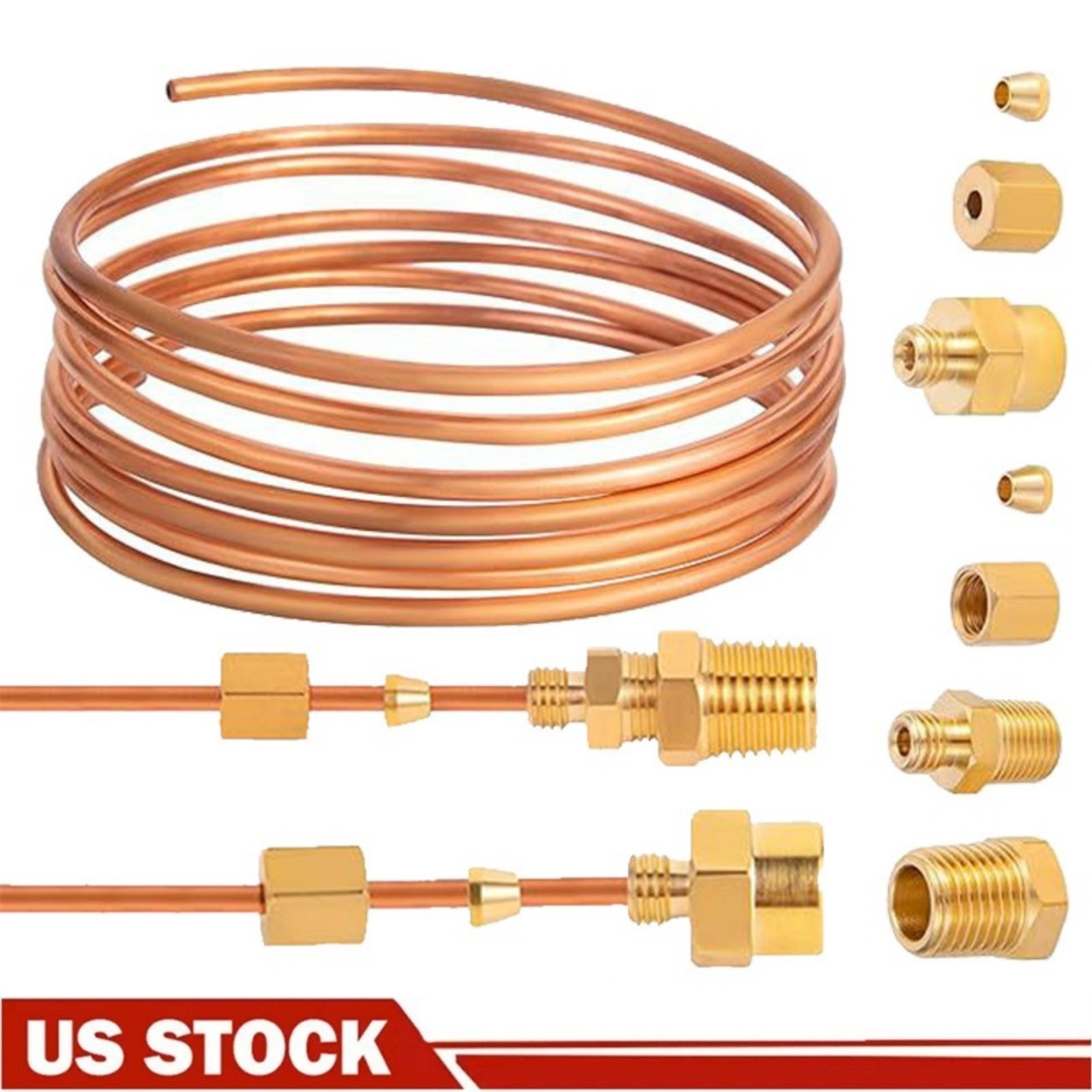 Oil Pressure Gauge Tubing Kit Copper Copper Line Tubing Install Kit W/Fittings