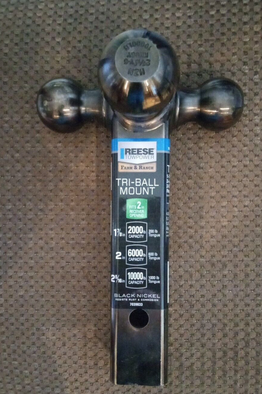 REESE Tri Ball Trailer Tow Hitch Mount Fits 2 \