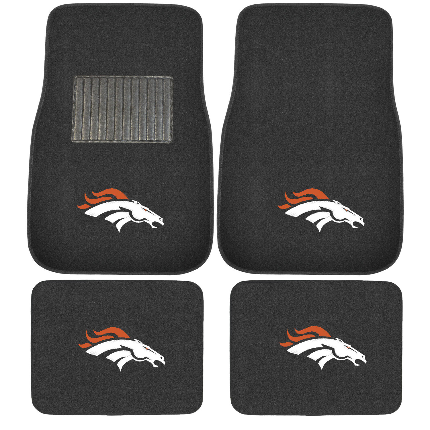 New 4pcs NFL Denver Broncos Car Truck Front Rear Carpet Floor Mats Set New 4pcs NFL Denver Broncos Car Truck Front Rear Carpet Floor Mats Set