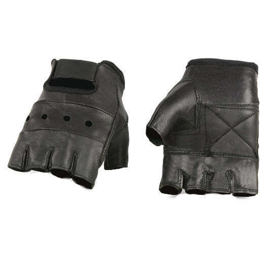 Men’s Leather Fingerless Glove with Gel Palm