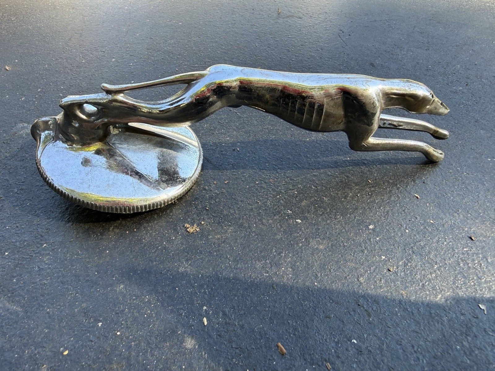 VINTAGE 1932 FORD GREYHOUND HOOD ORNAMENT CHROME RADIATOR CAP COUPE SEDAN