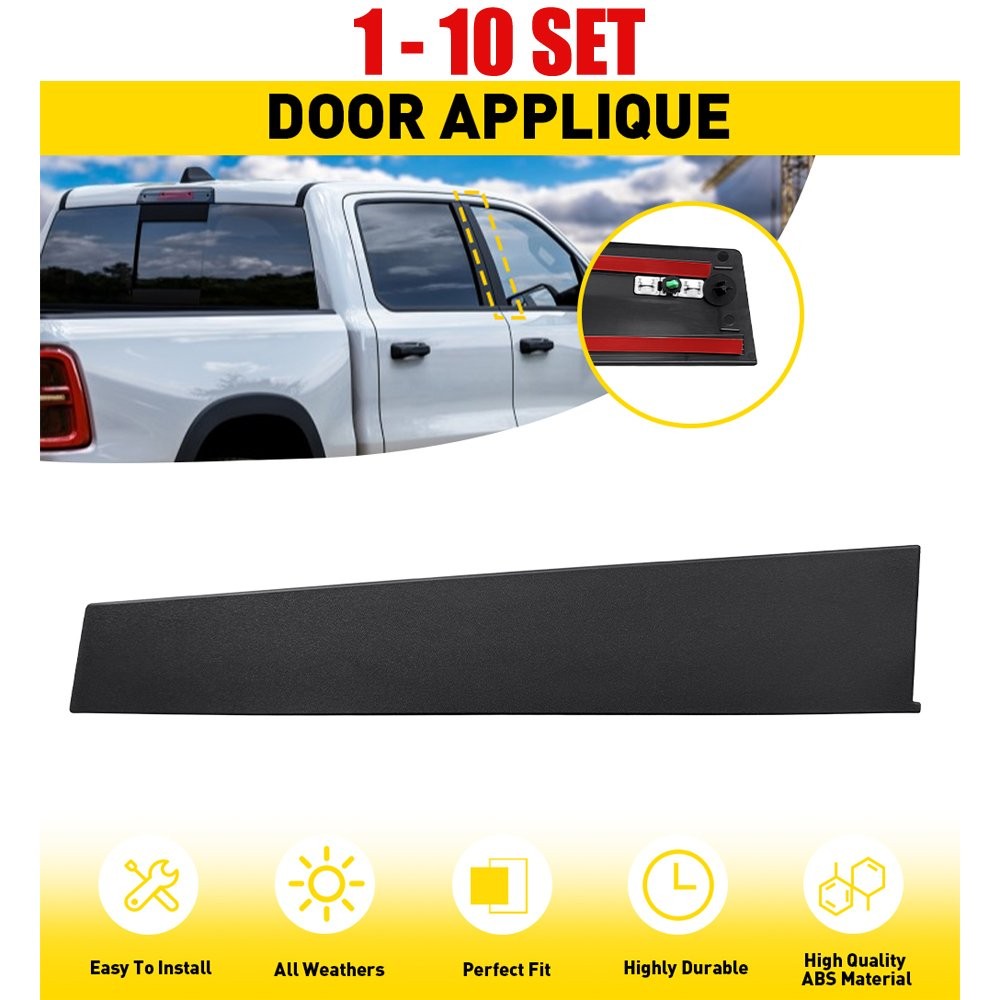 1-10PCS Front Right Matte Black B-Pillar Garnish Molding for 2019-2026 RAM 1500