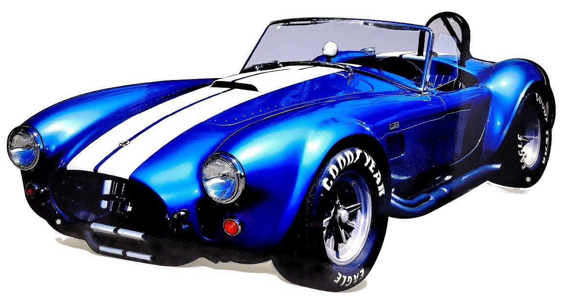 427 Cobra Blue flat Steel Sign Wall Art 36