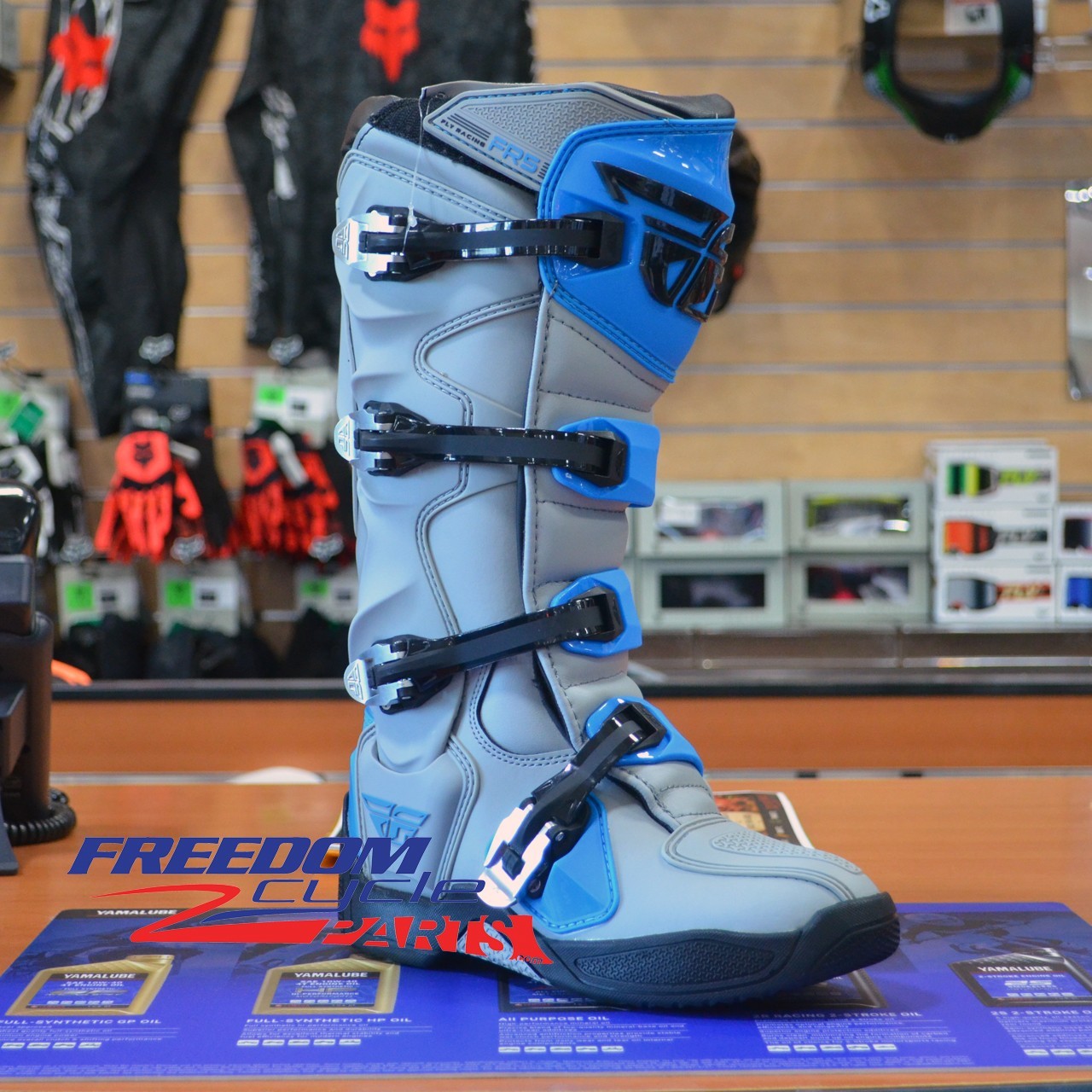NEW Fly Racing FR5 MX Boots GREY/BLUE 364-71107 364-71108