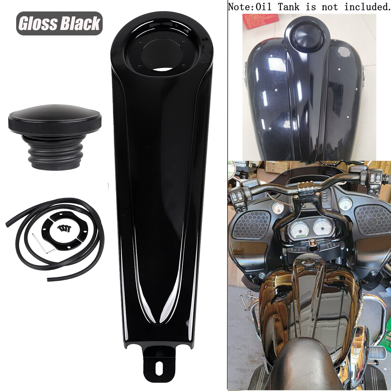 For Harley Electra Street Road Glide 86-07 Black Dash Fuel Console+Gas Tank Cap