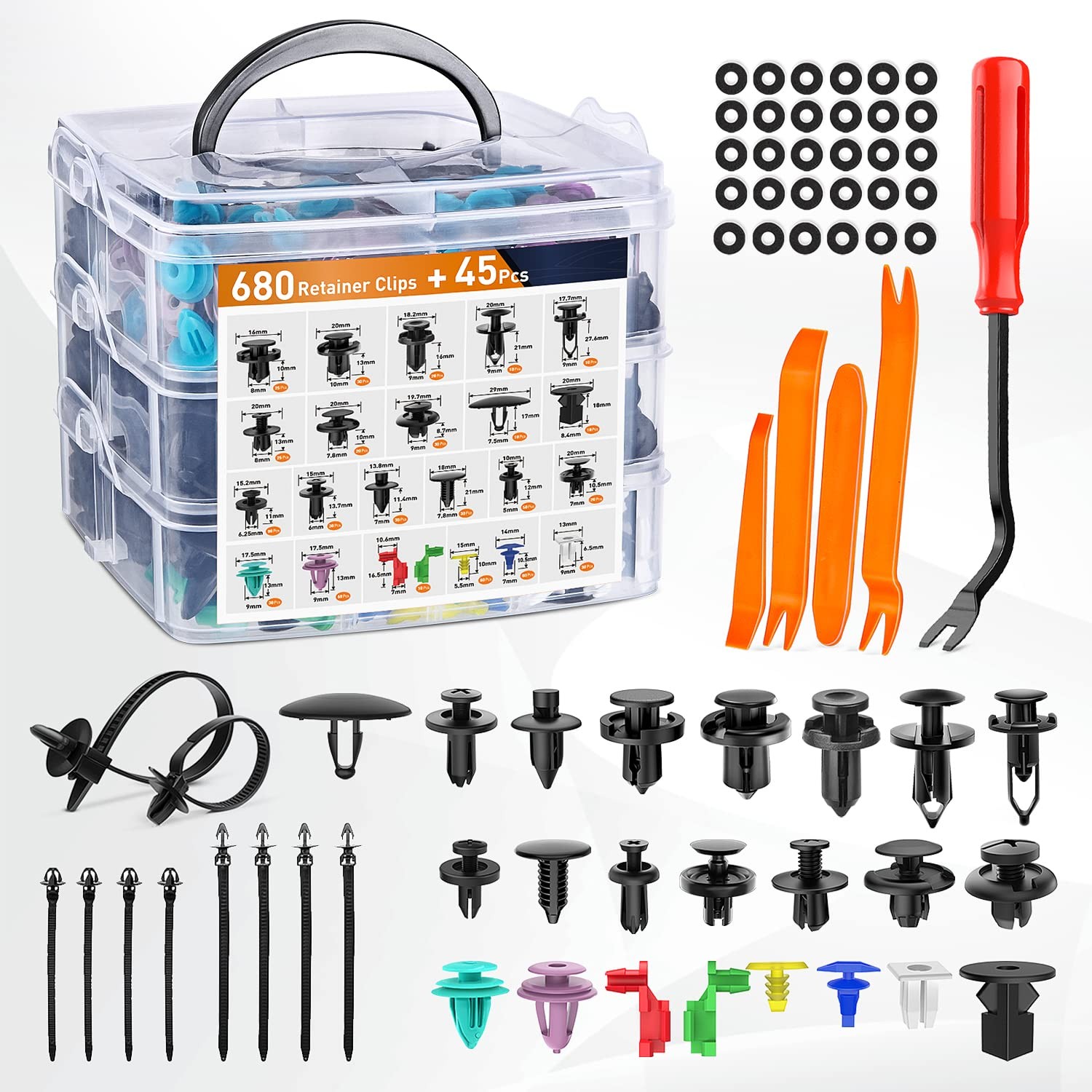 Car Retainer Clips Kit Auto Push Fasteners Rivet Trim Bumper Clips Remover Tool