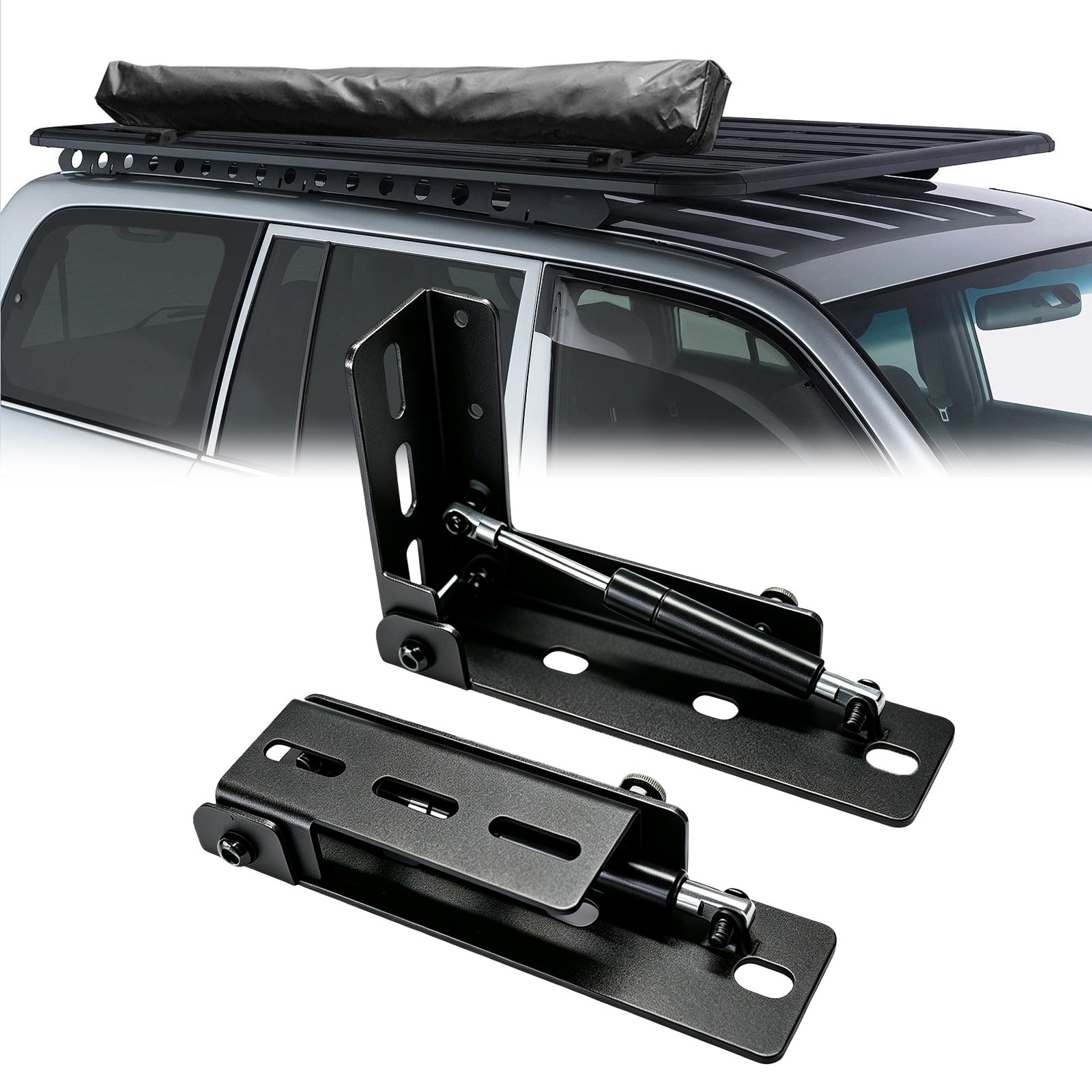 2Pcs Awning Mounting Brackets For Roof Rack Cross Bars,Universal Adjustable