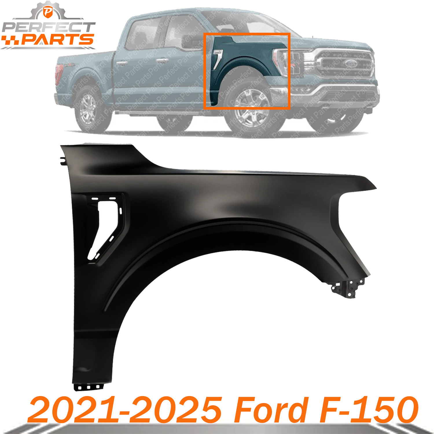 New Front Fender Passenger Side Aluminium For 2021-2024 Ford F-150 New Front Fender Passenger Side Aluminium For 2021-2024 Ford F-150