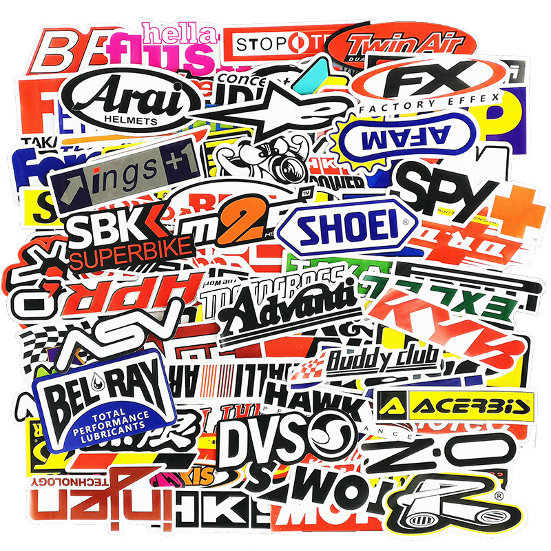 100PCS Vinyl Sticker Pack JDM Car Racing Motocross Motorcycle Helmet Vinyl Decal