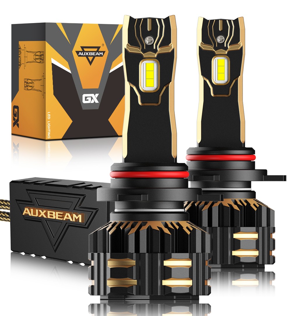 AUXBEAM Canbus HIR2 9012 LED Headlight Bulbs White High/Low Beam 130W 120W 60W