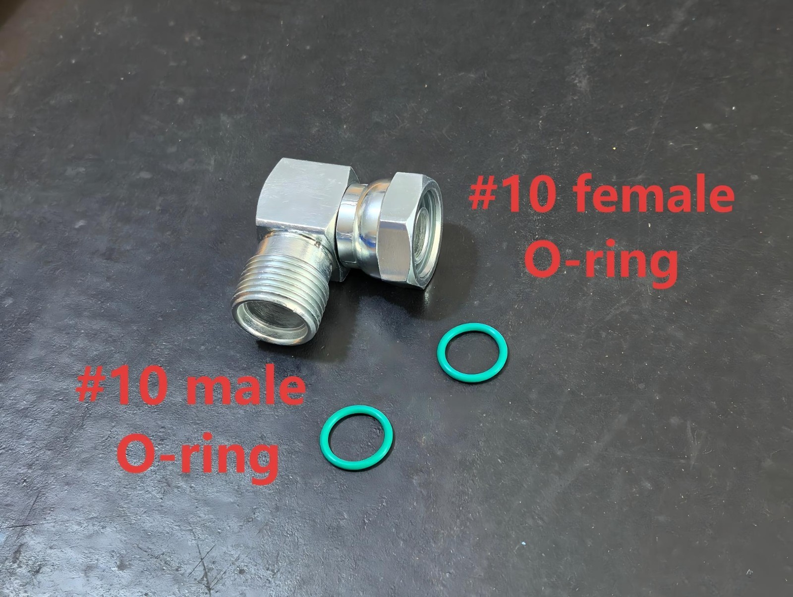 #10 90 Degree Male Insert O-ring to Female O-ring A/C Adapter 2678/35-12678 #10 90 Degree Male Insert O-ring to Female O-ring A/C Adapter 2678/35-12678