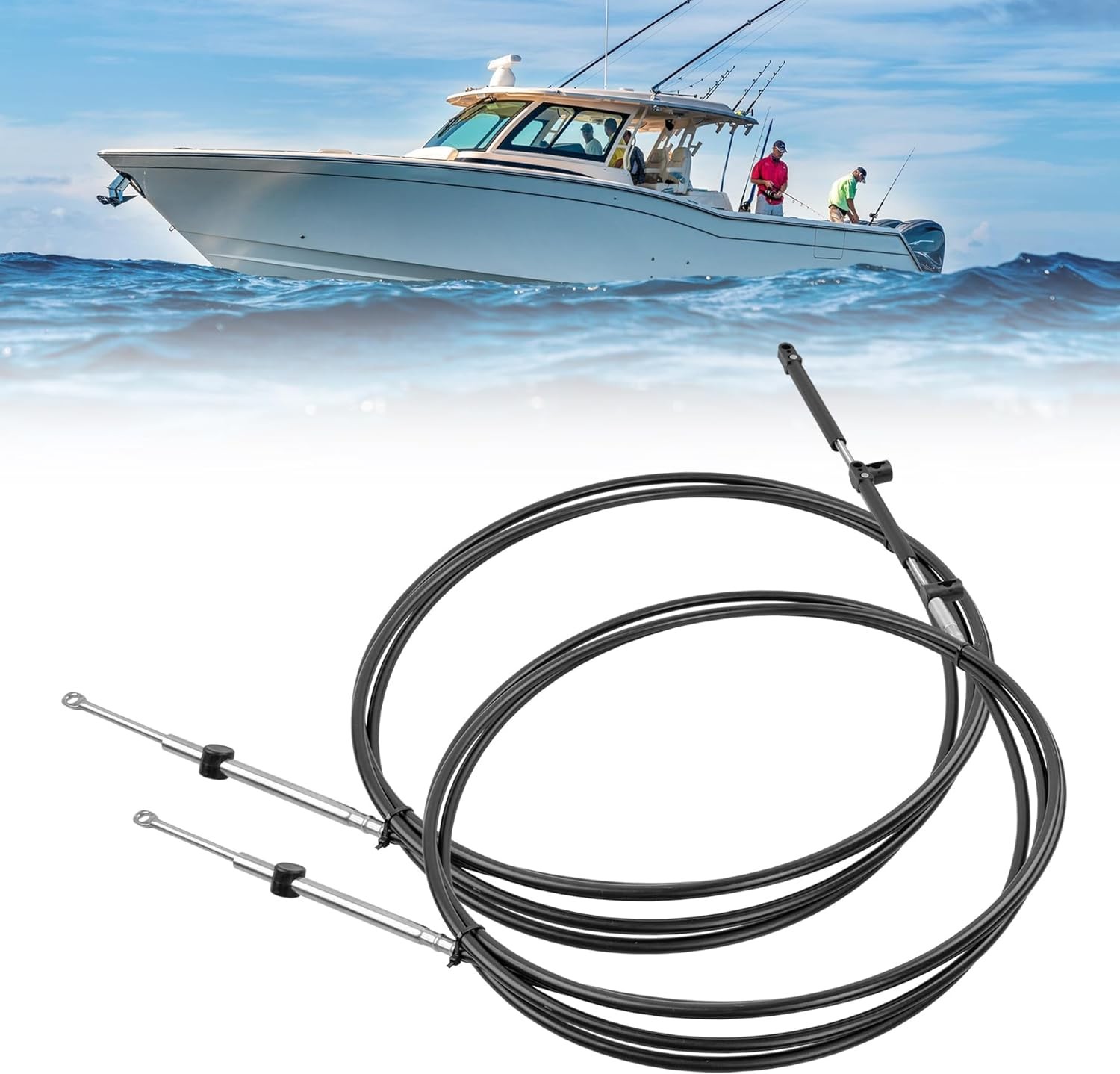 2PCS 9FT Outboard Throttle Cable Gen I Control Shift Cables For Mercury Mariner