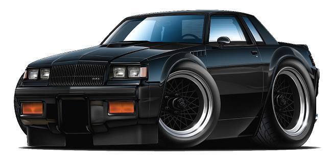 Fatcat Wall Decals Black Buick GNX Factory Race Car Wall Graphic Decal Stickers