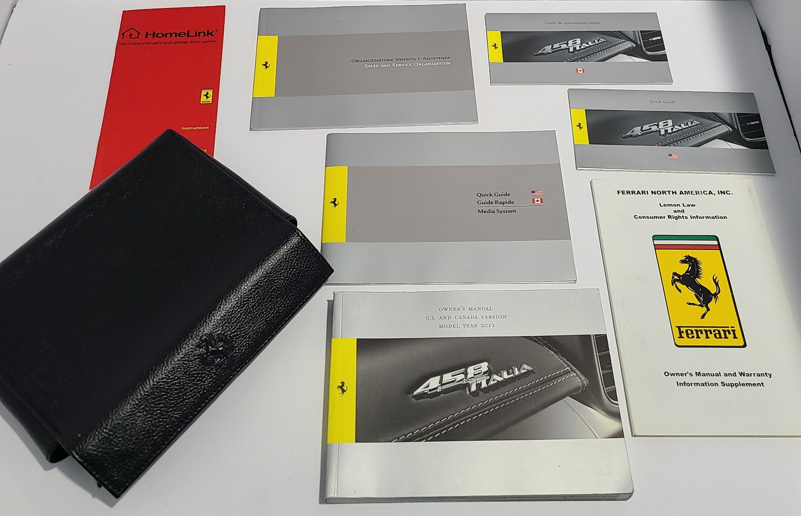 VERY NICE Ferrari 458 Italia Owners Manual Folder Leather Complete US VERY NICE Ferrari 458 Italia Owners Manual Folder Leather Complete US