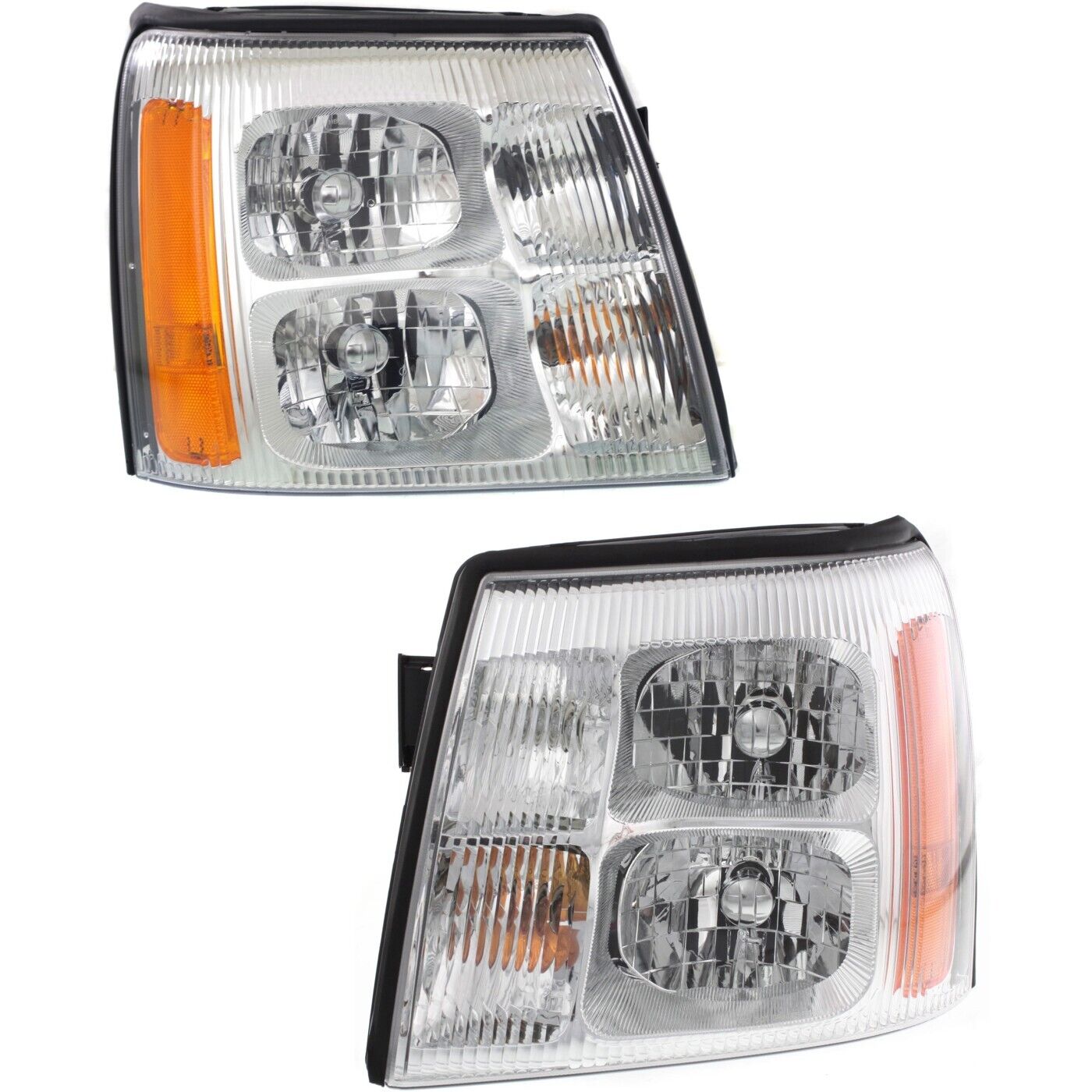 Headlight Set For 2002 Cadillac Escalade Left and Right With Bulb 2Pc
