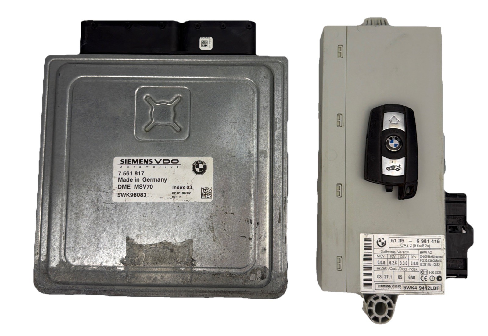 2006 BMW E60 525i MSV70 CAS2 DME CAS KEY SET 7 671 817 7561817 6 981 416 6981416 2006 BMW E60 525i MSV70 CAS2 DME CAS KEY SET 7 671 817 7561817 6 981 416 6981416