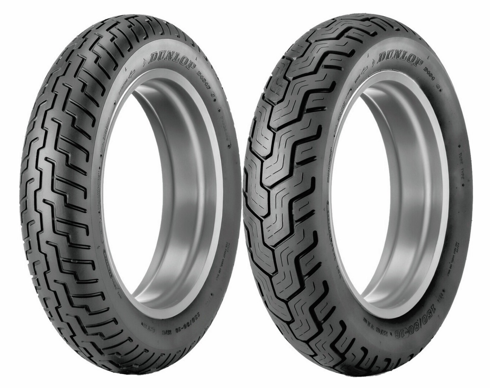 New Dunlop 110/90-18 & 170/80-15 D404 Tire Set For 99-07 Yamaha V-Star Custom