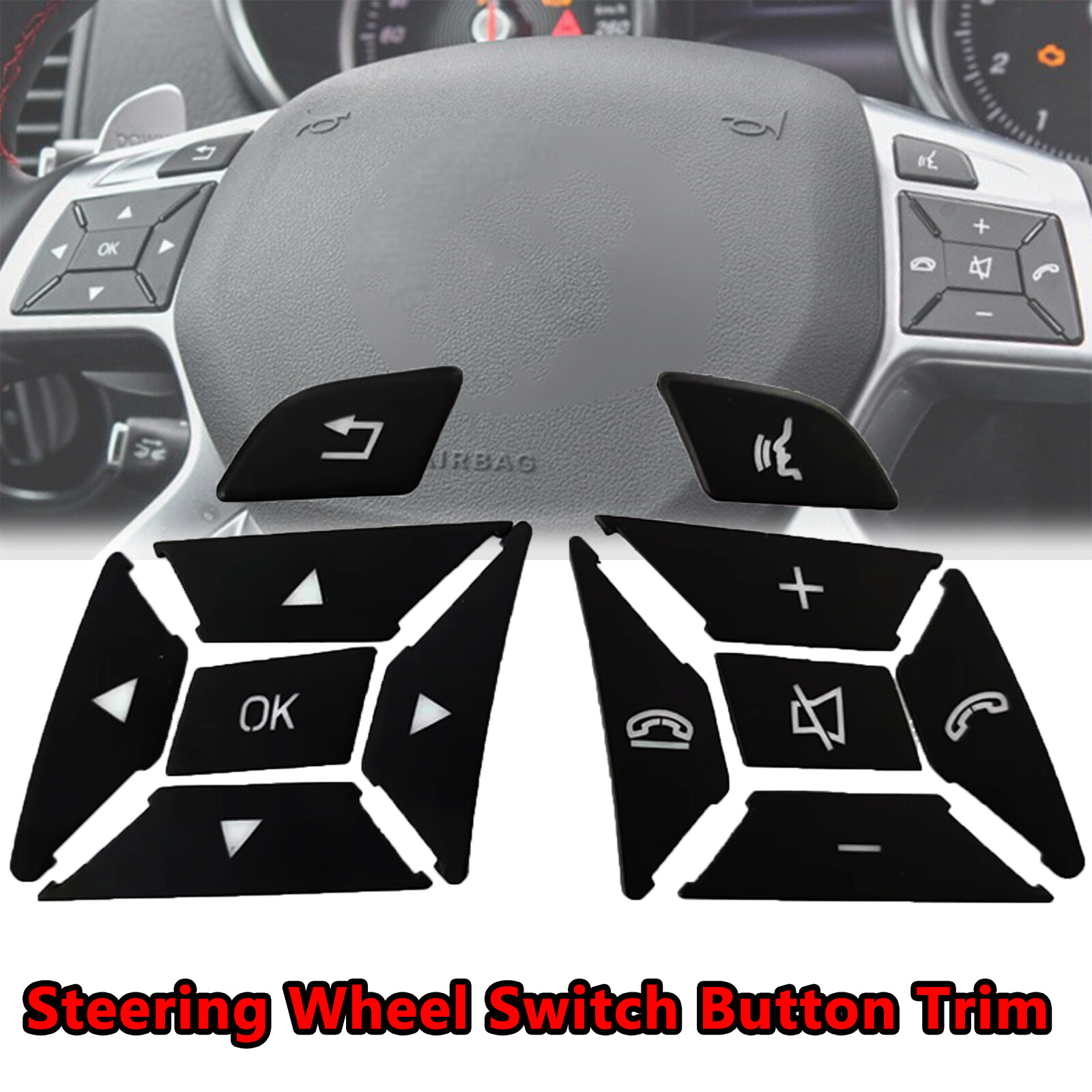 For Mercedes-Benz C Class W204 2011~13 Steering Wheel Button Switch Trim Cover