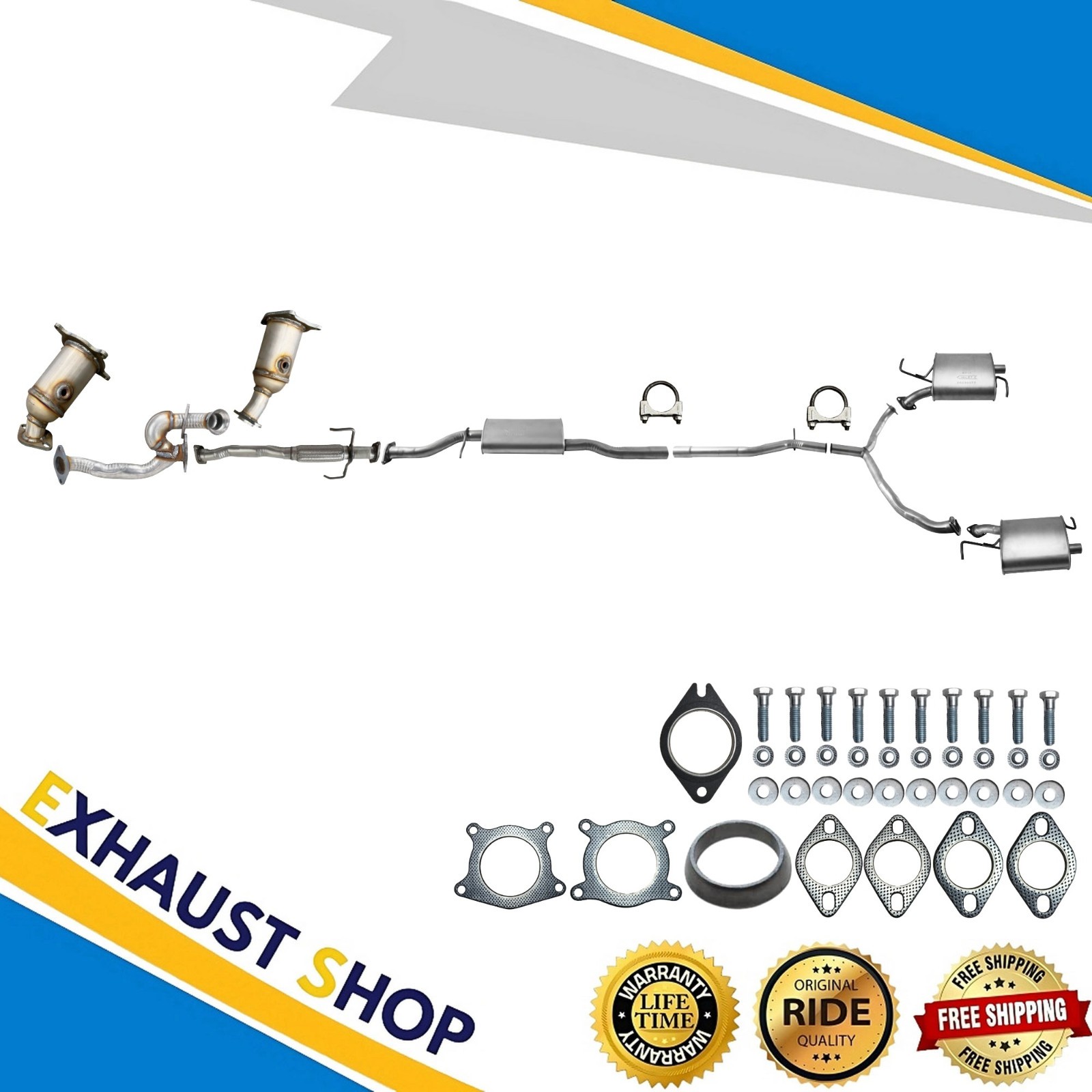 Full Exhaust System For 2007 Mazda CX-9 3.5L|2008-2015 Mazda CX-9 3.7L Fast Ship