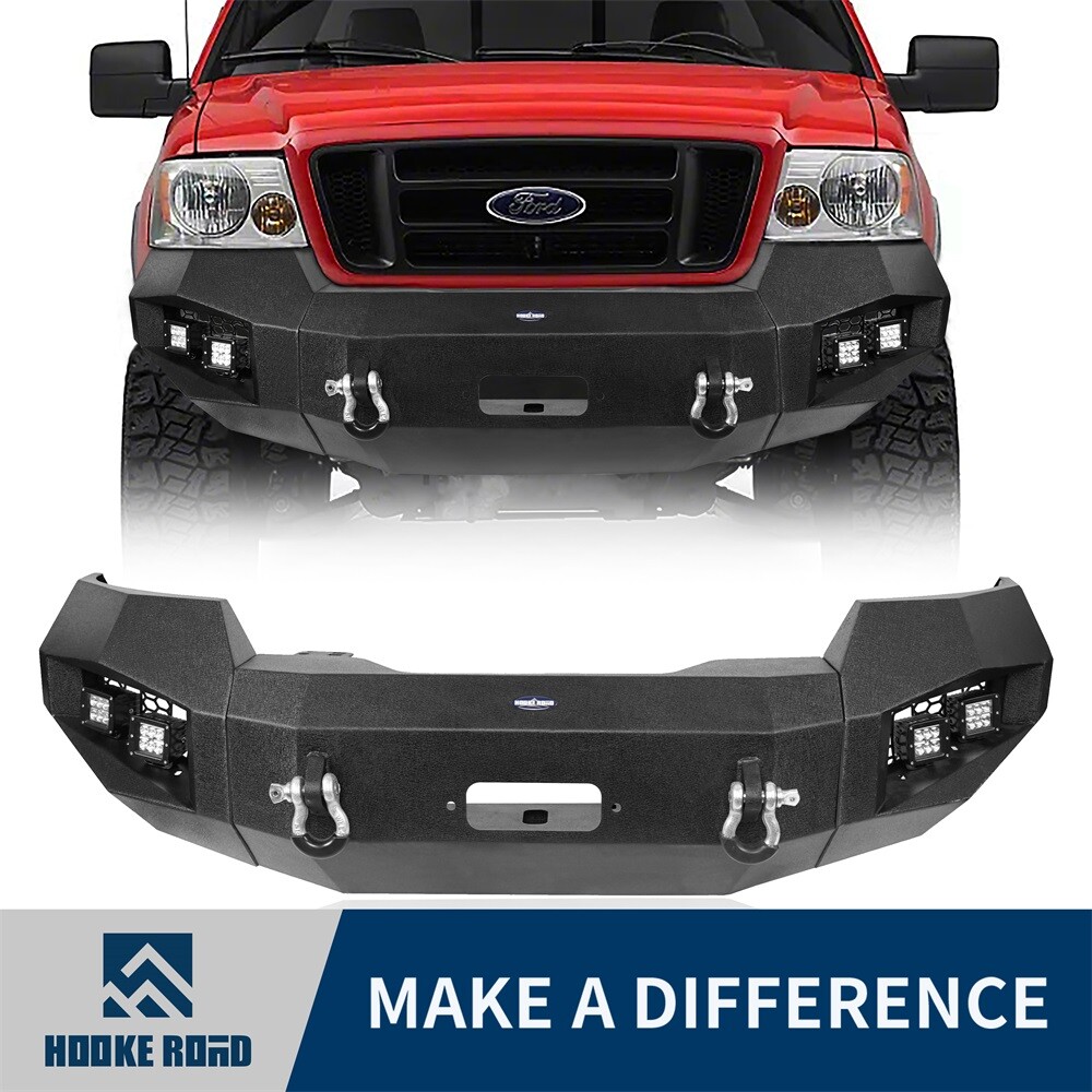 Hooke Road Textured Steel Front Bumper for Ford F150 2004 2005 2006 2007 2008