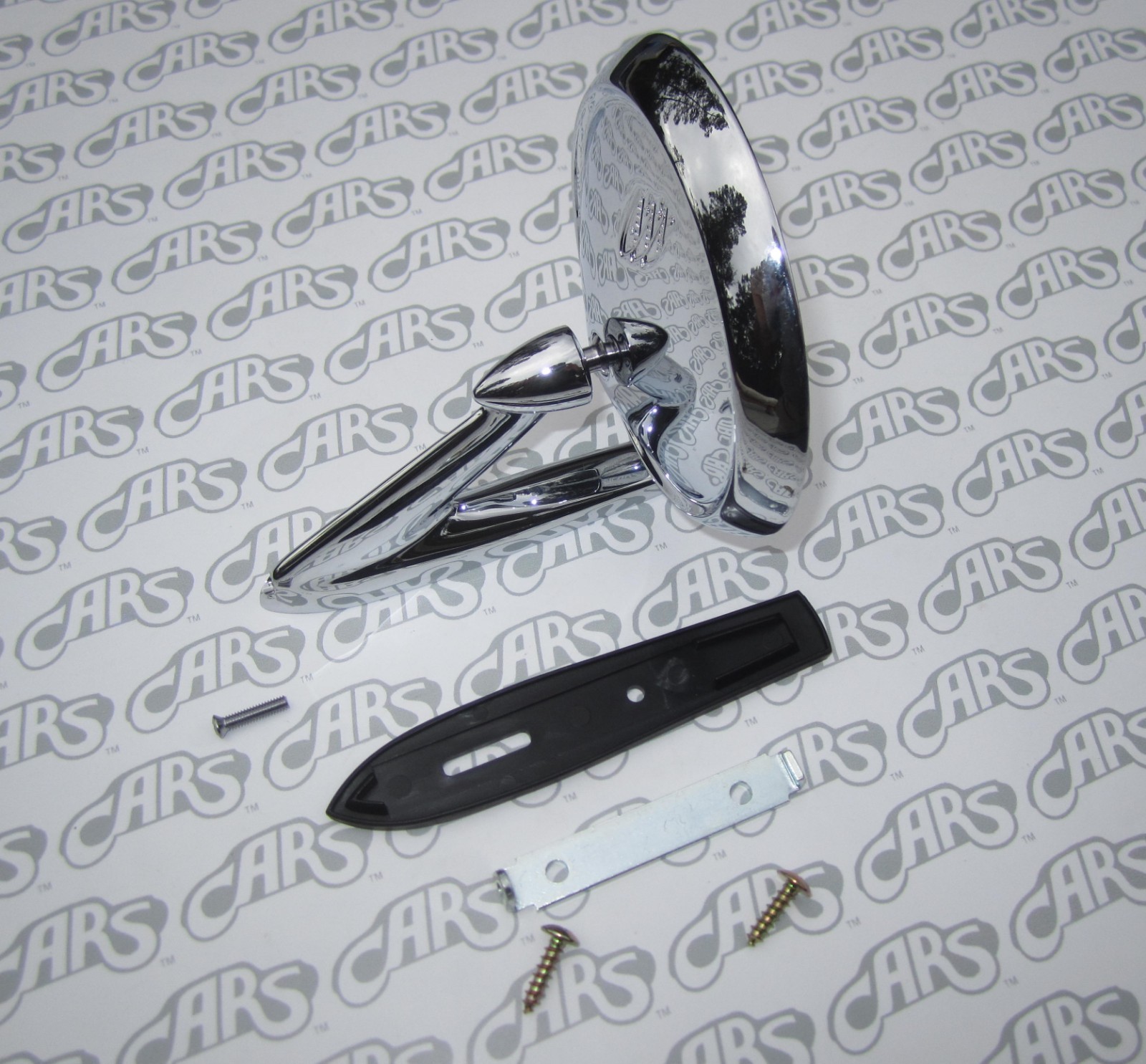 1961-1963 Buick Chrome Outside Rear View Mirror Kit. Tri-Shield w/ Flat Gasket