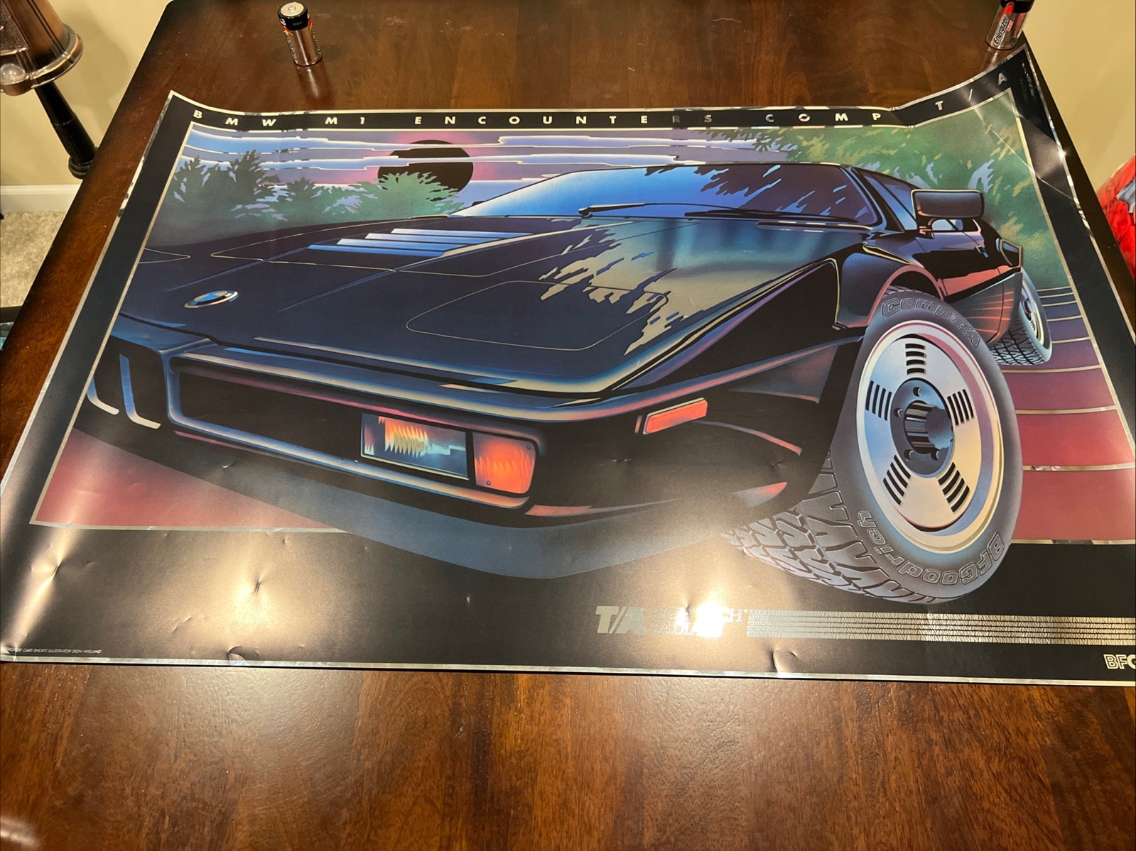 BMW M1- Mylar Comp T/A High Tech Radials B.F.Goodrich  Original Car Poster RARE