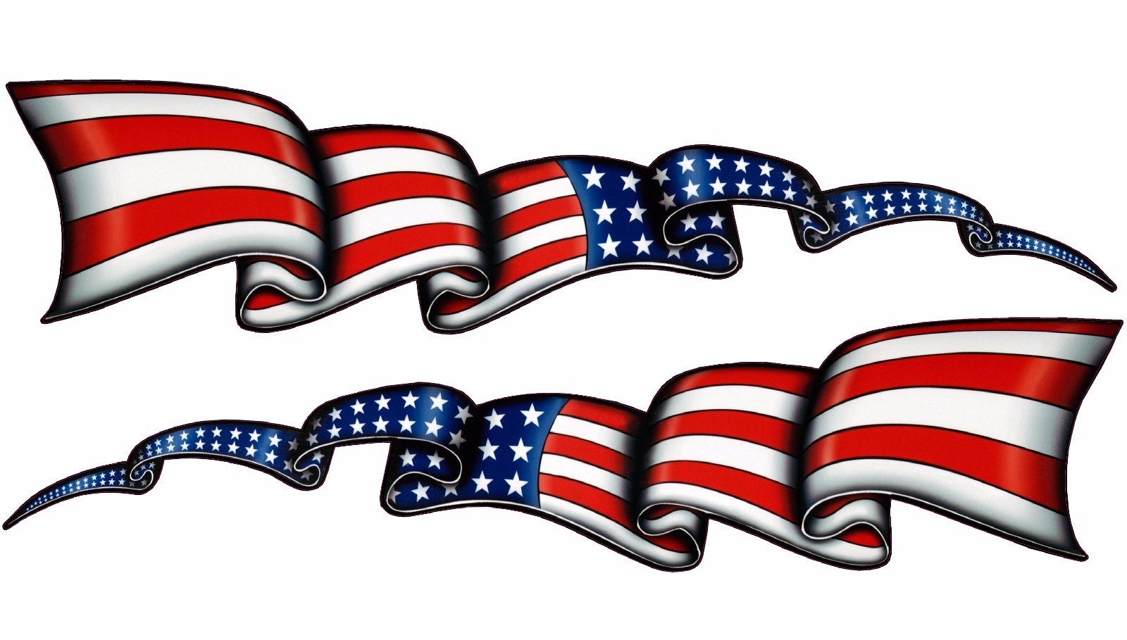 Waving American Flag Stripe Kit Large Pair 48\